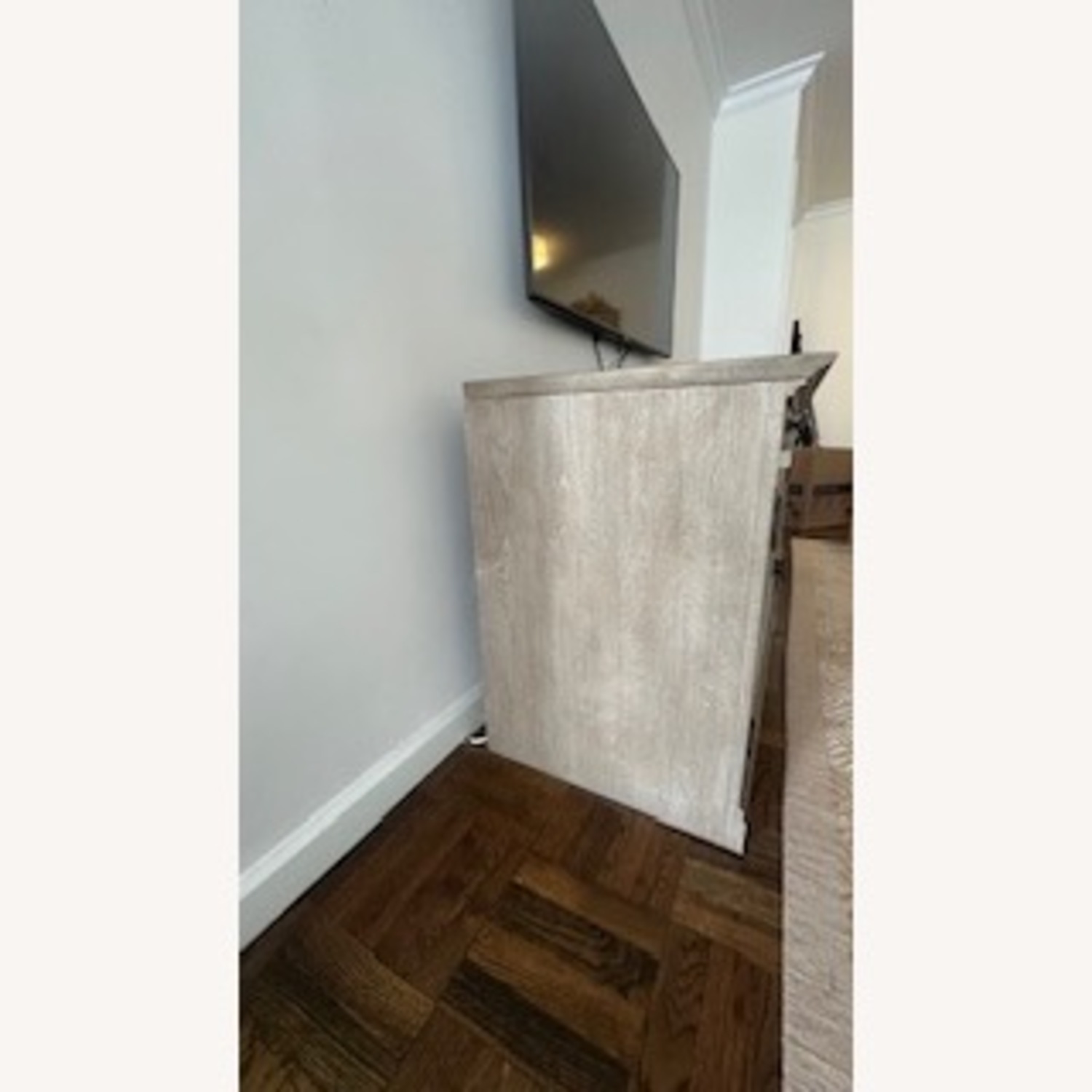 Pottery Barn Livingston Media Console Cabinets W Glass Doors - image-3