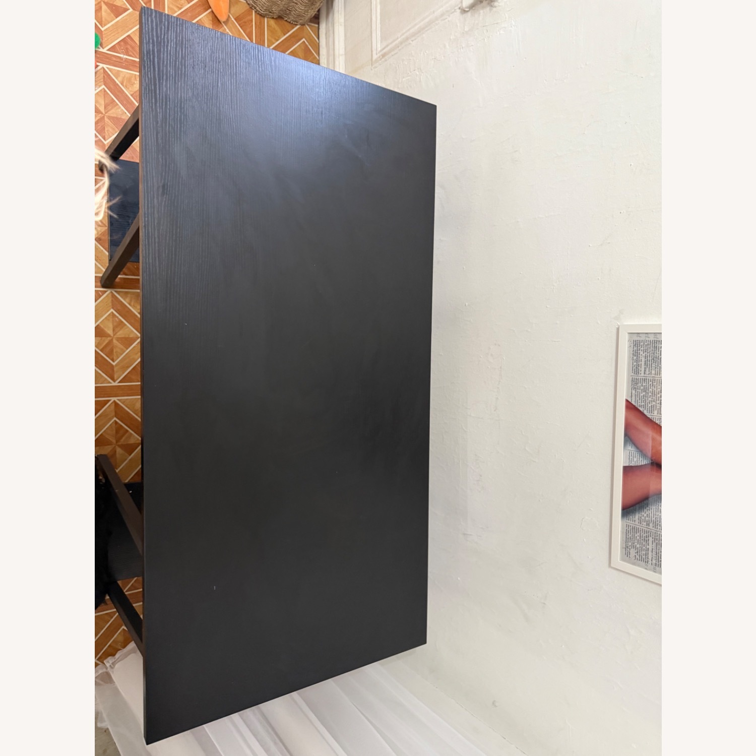 Modern Black Desk with & Storage Shelves - image-1