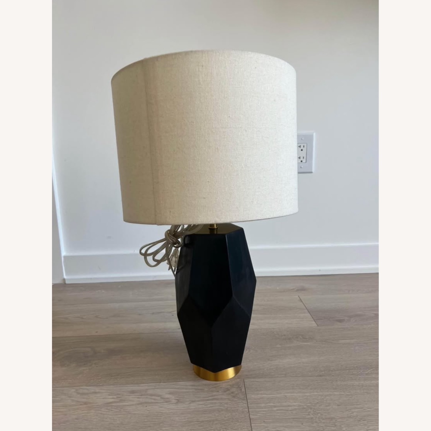 West Elm Black and Gold Geometric Table Lamp - image-1