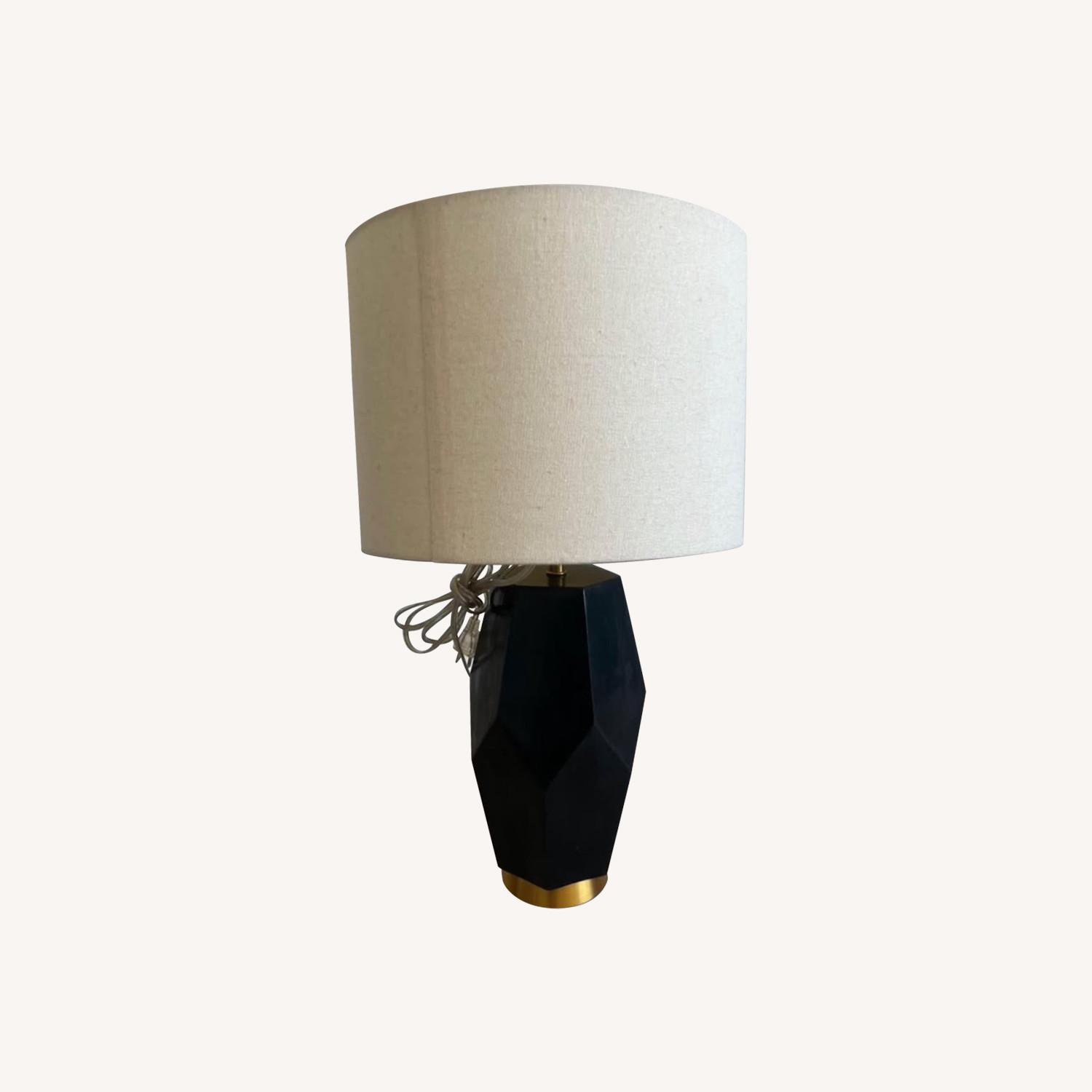 West Elm Black and Gold Geometric Table Lamp - image-0