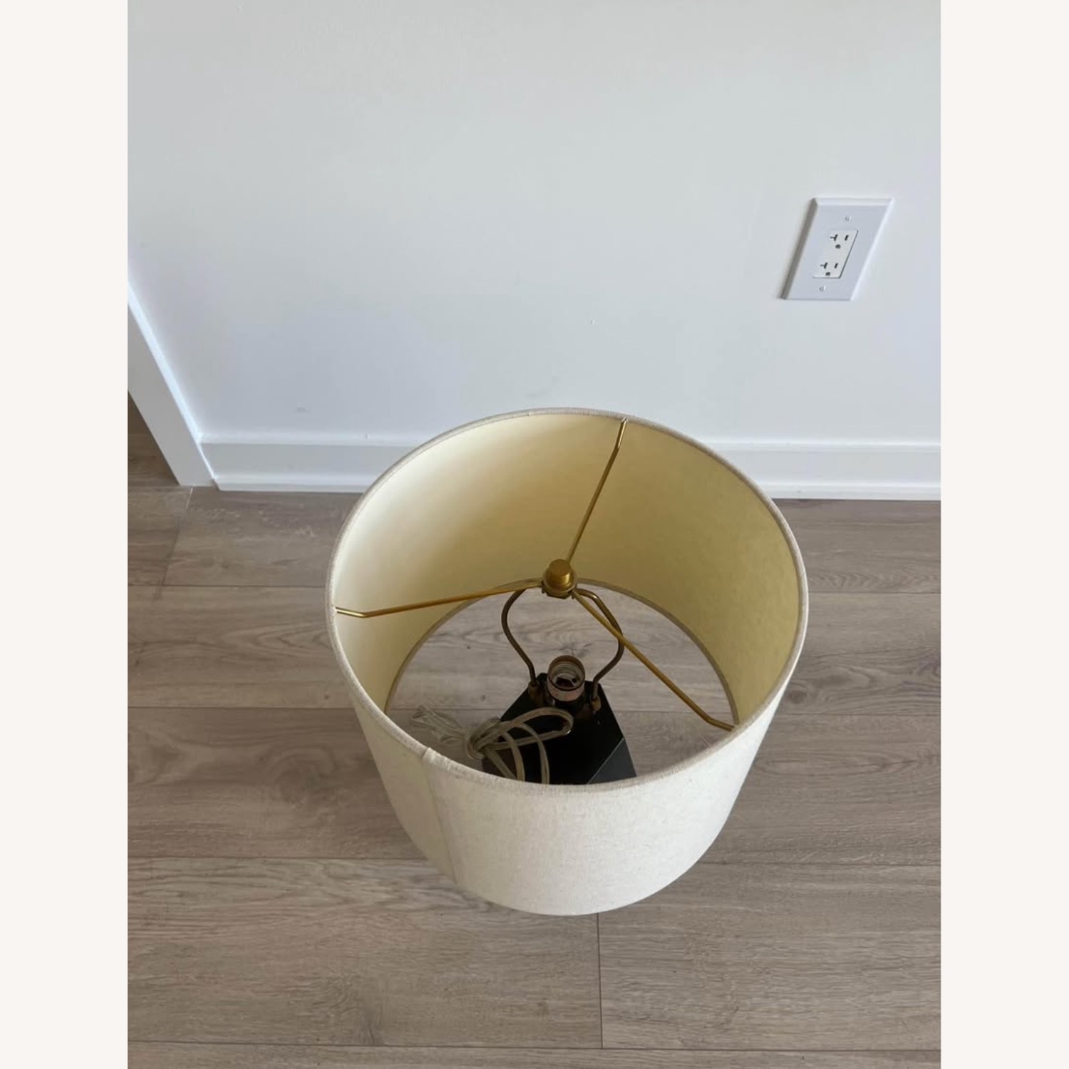 West Elm Black and Gold Geometric Table Lamp - image-2