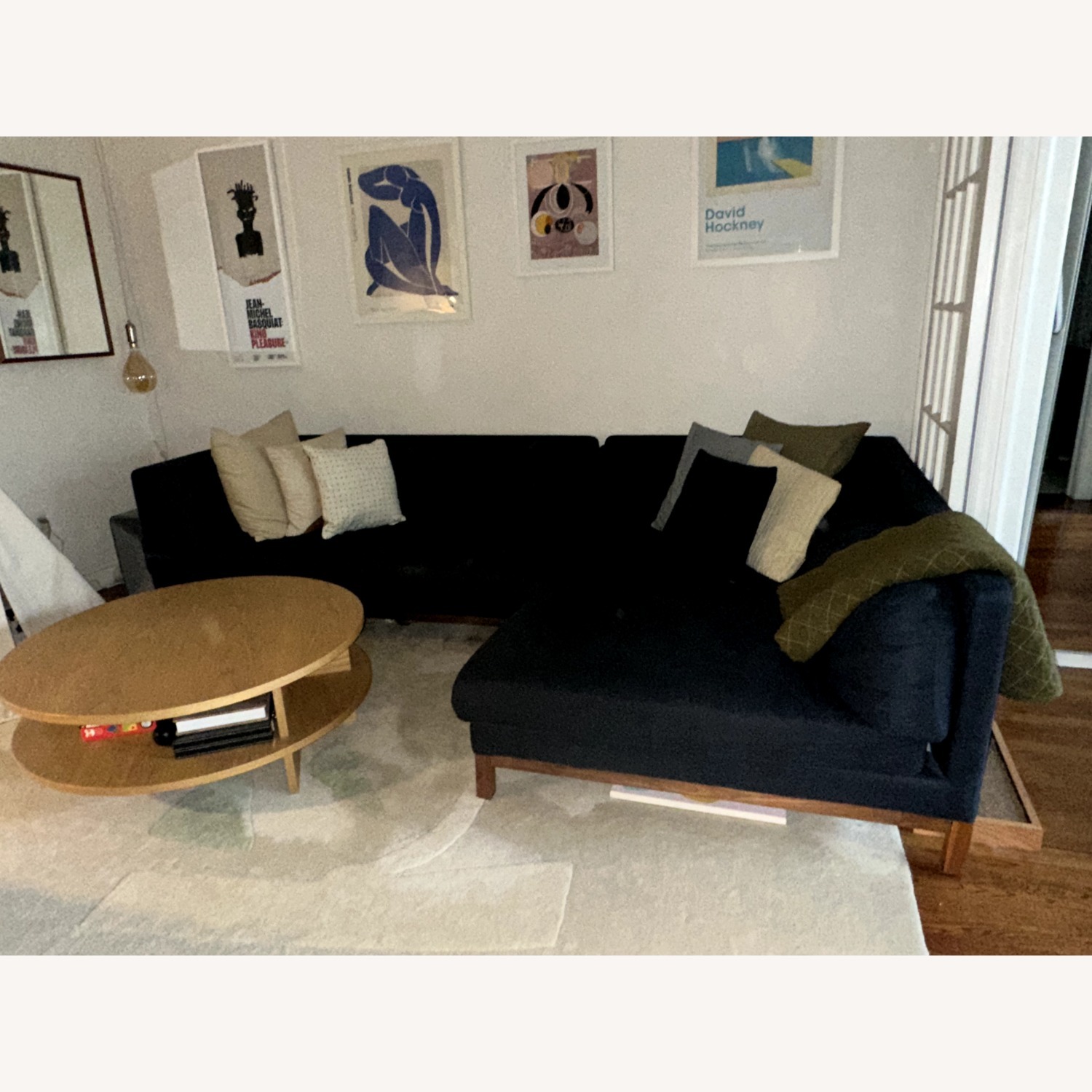 Interior Define Jasper Chaise Sectional Blue - image-2