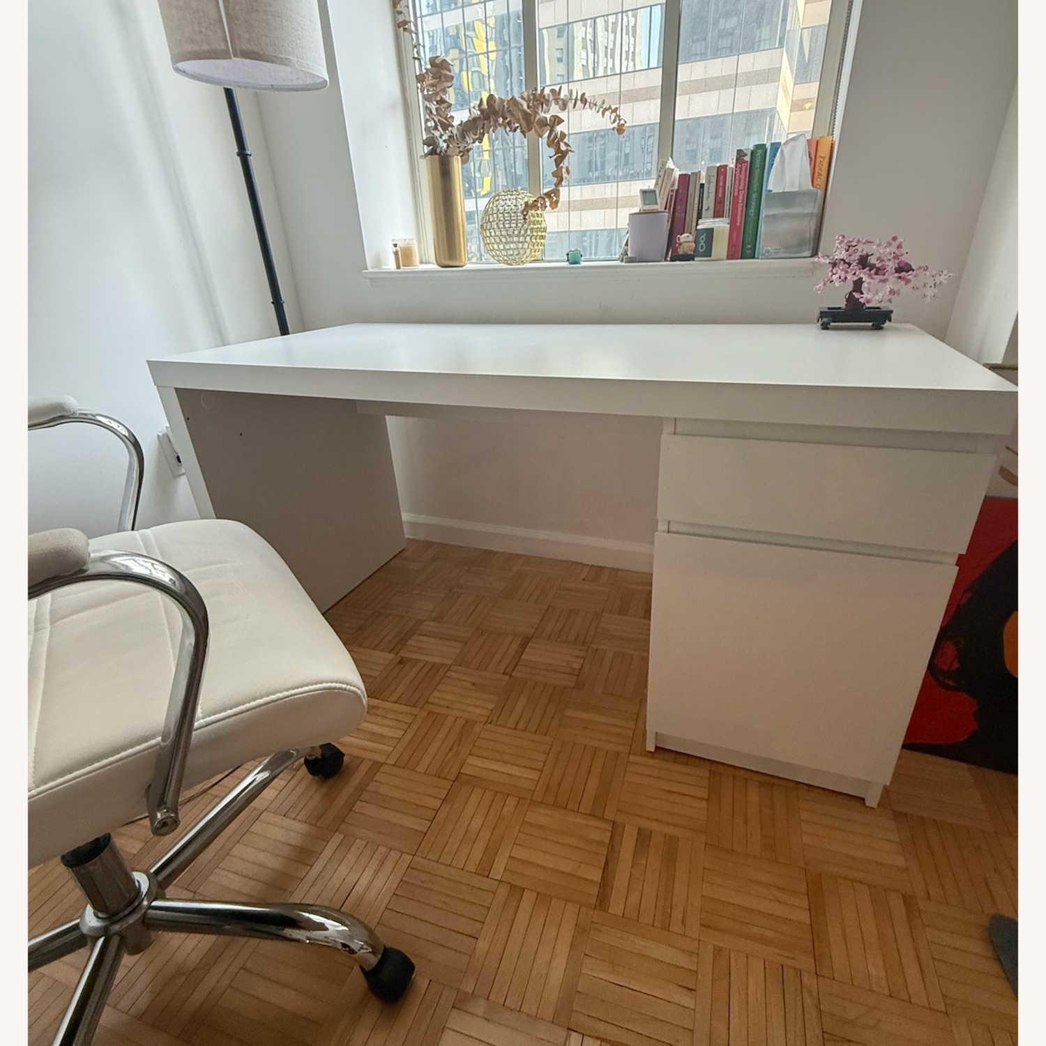 【美品】ホワイト シンプルデザイン パソコンデスク　IKEA MALM マルム 楽天市場】[IKEA/イケア/通販]MALM マルム デスク, ホワイト[JH