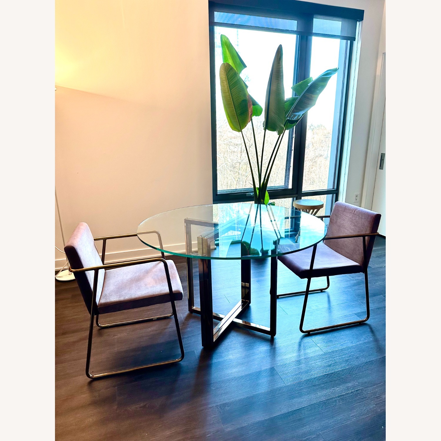 CB2 Silverado 47" Round Brass Dining Table  - image-1