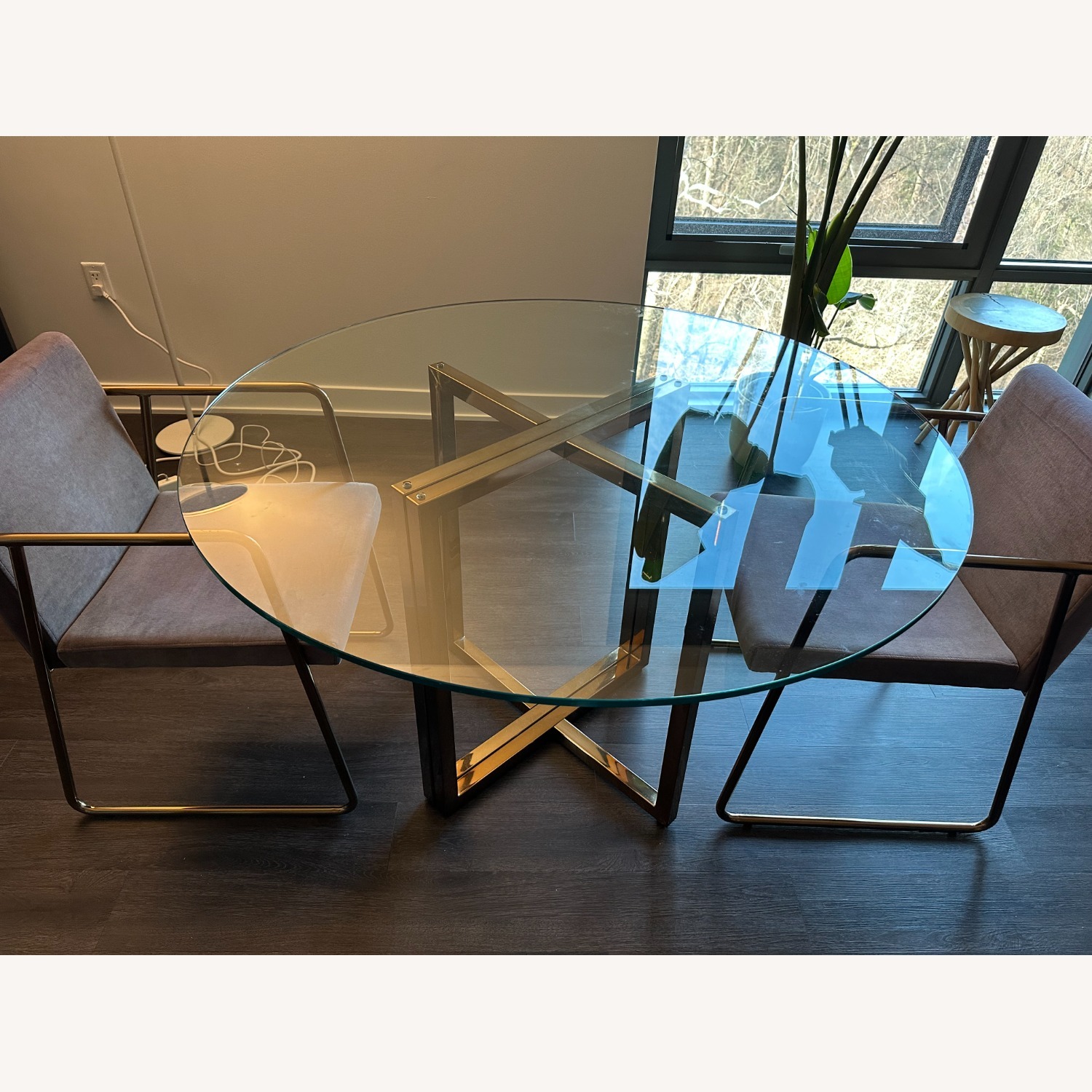 CB2 Silverado 47" Round Brass Dining Table  - image-2