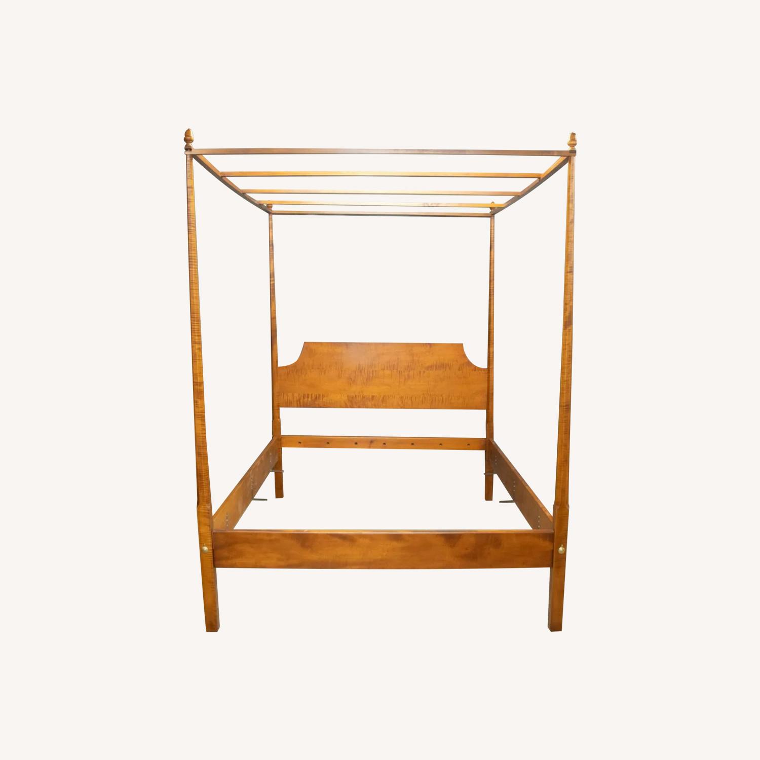 Leonards Queen Size Tiger Maple Canopy Bed - image-0