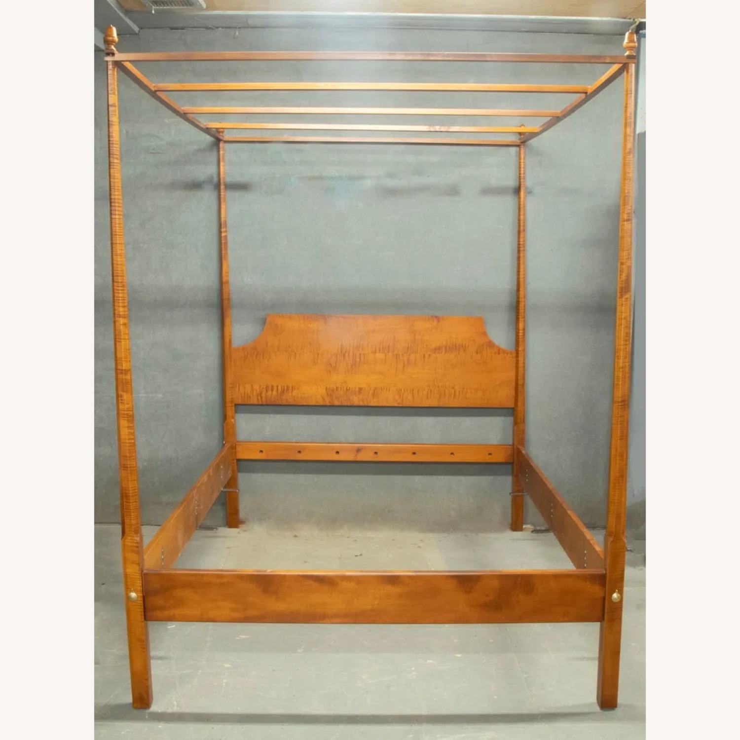 Leonards Queen Size Tiger Maple Canopy Bed - image-1