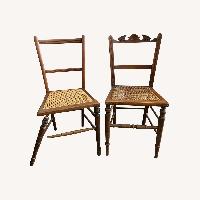 Antique English Cane Seat Hall Chairs