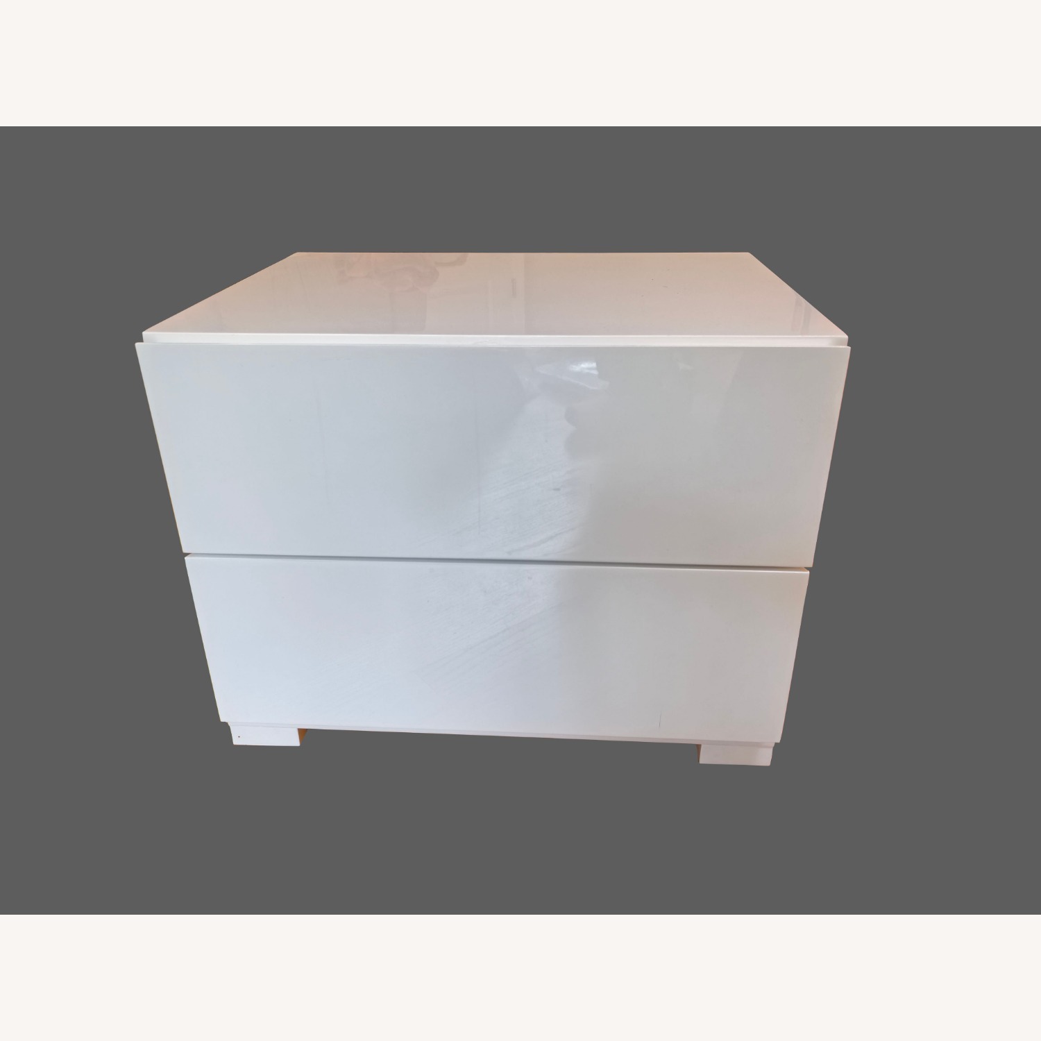 Contemporary White Nightstand - image-2