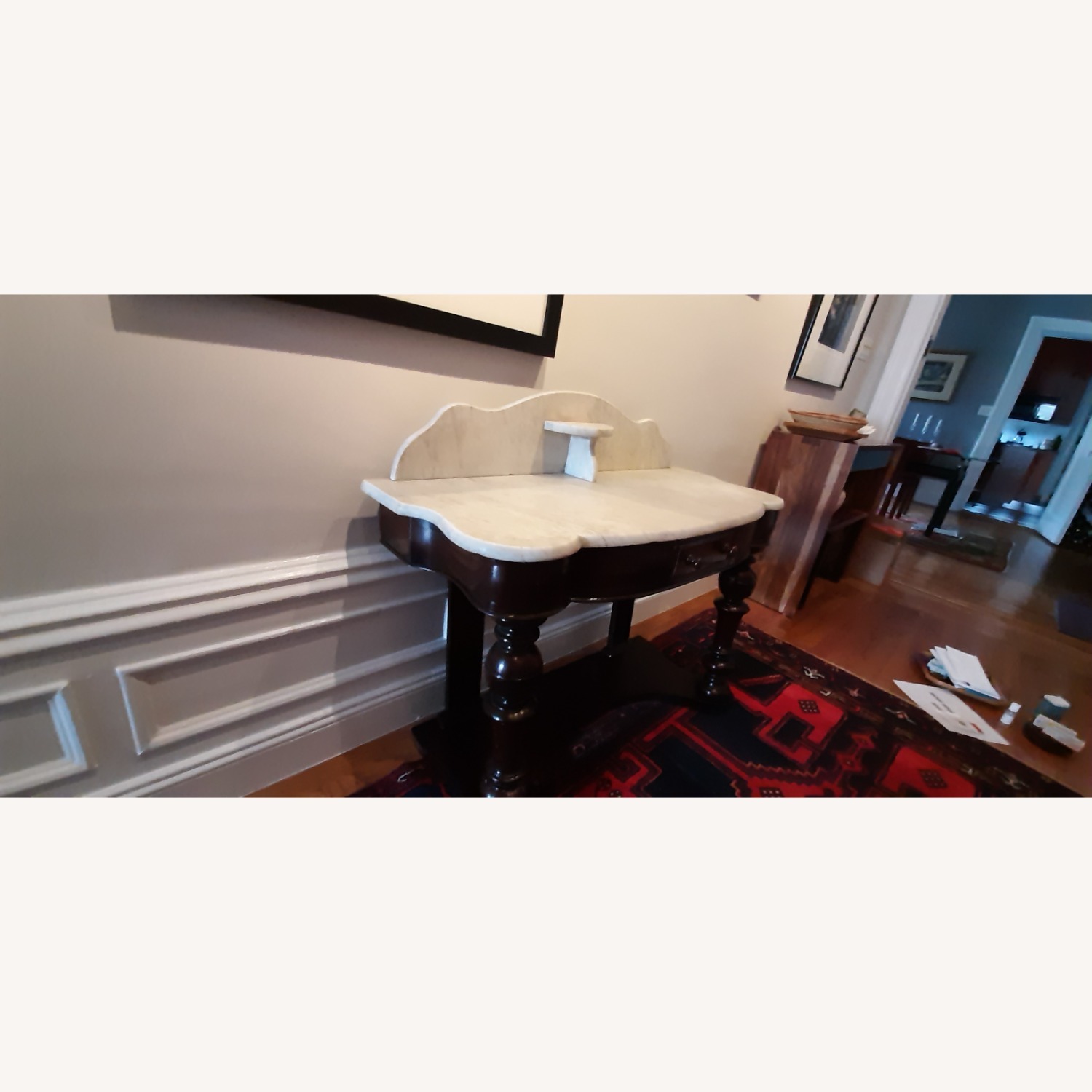 French Empire Entry Table / Marble Top - image-3
