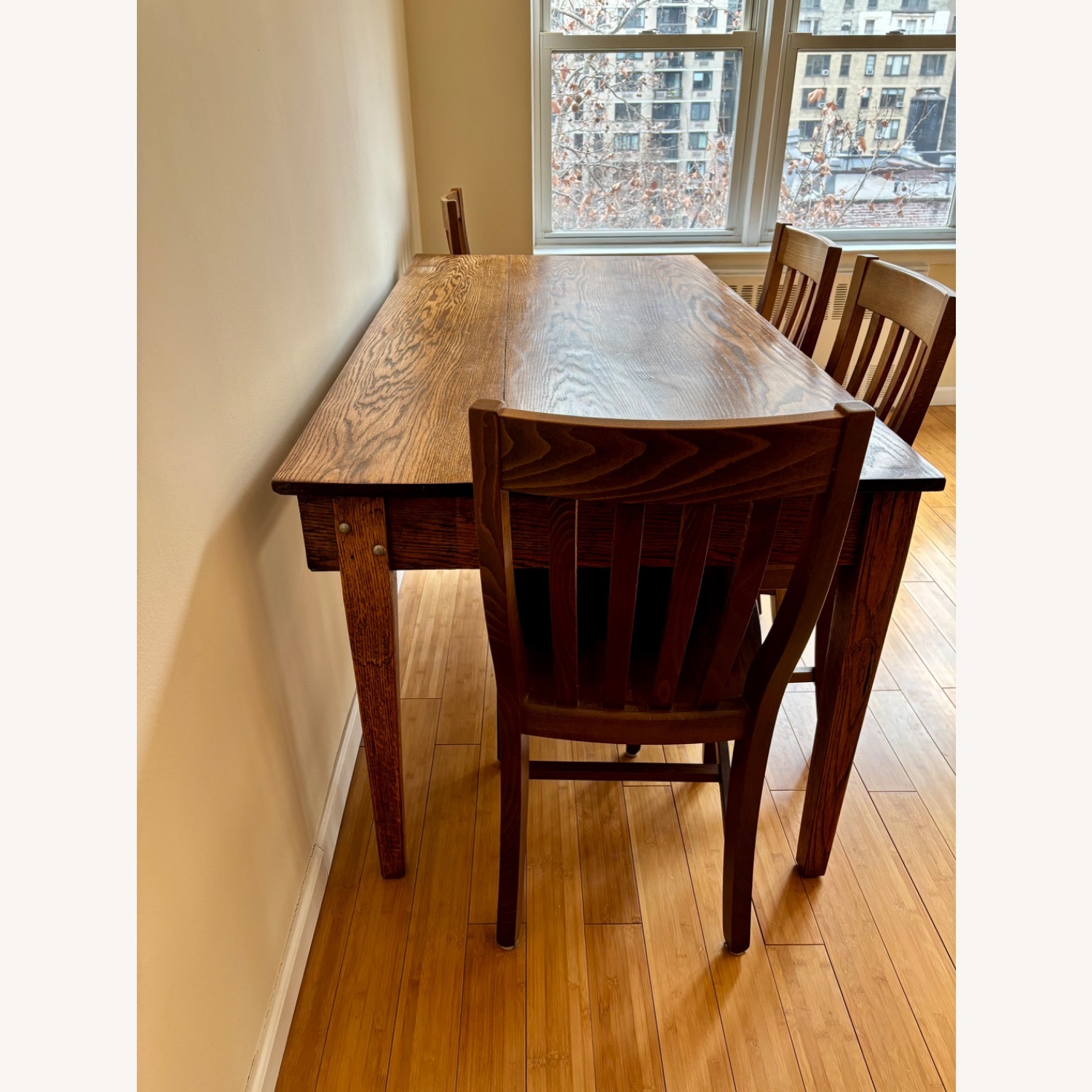 Large Oak Table with Drawer - image-3