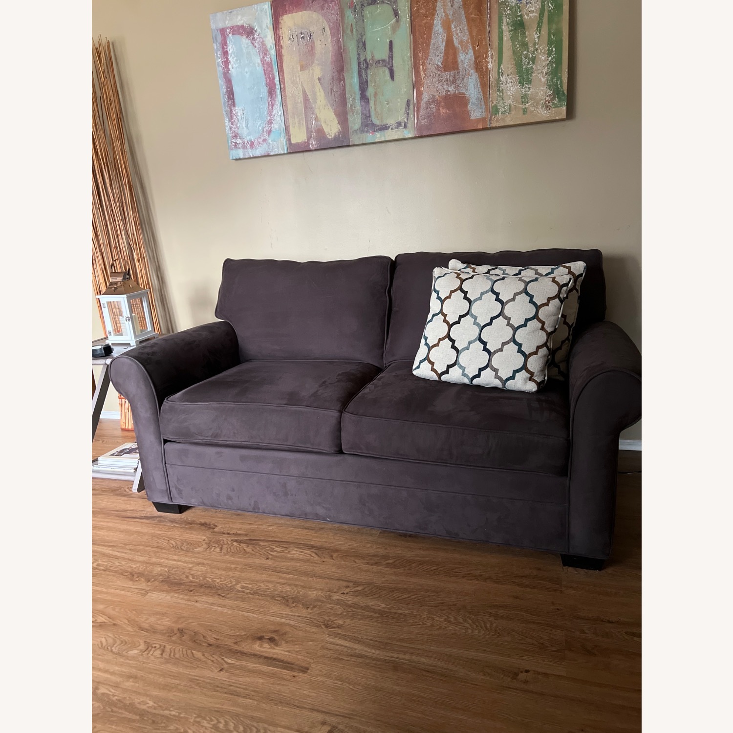 Raymour & Flanigan Dark Gray Loveseat - image-2