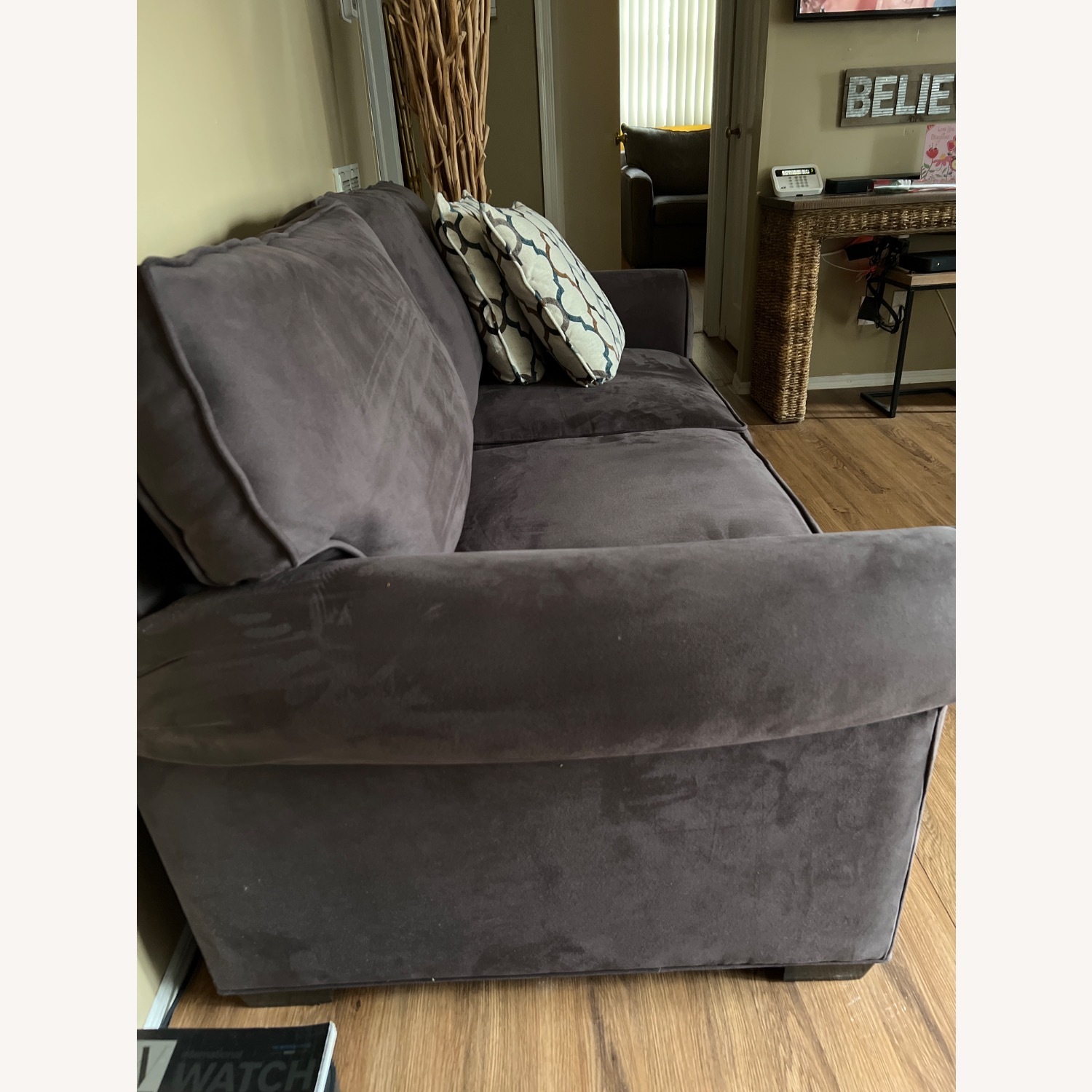 Raymour & Flanigan Dark Gray Loveseat - image-3