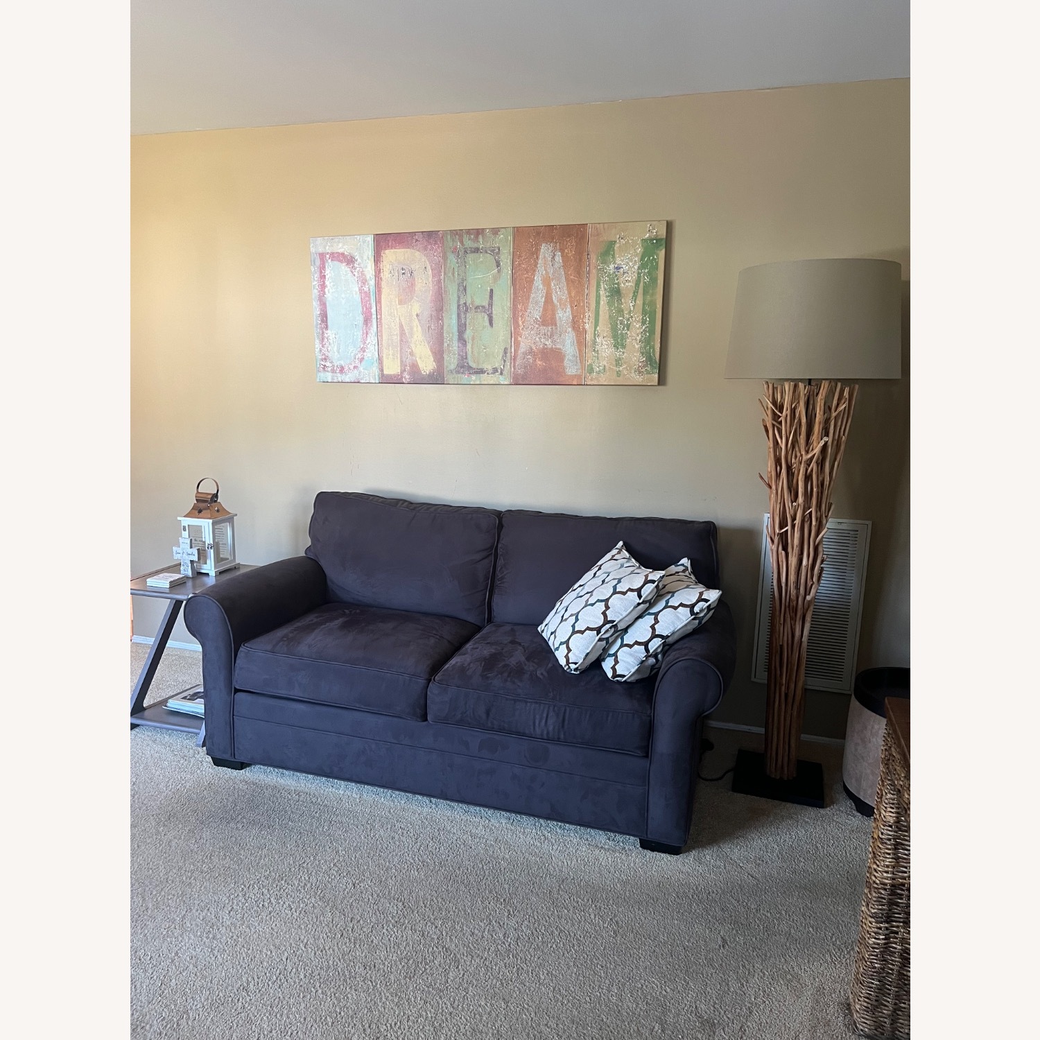 Raymour & Flanigan Dark Gray Loveseat - image-1