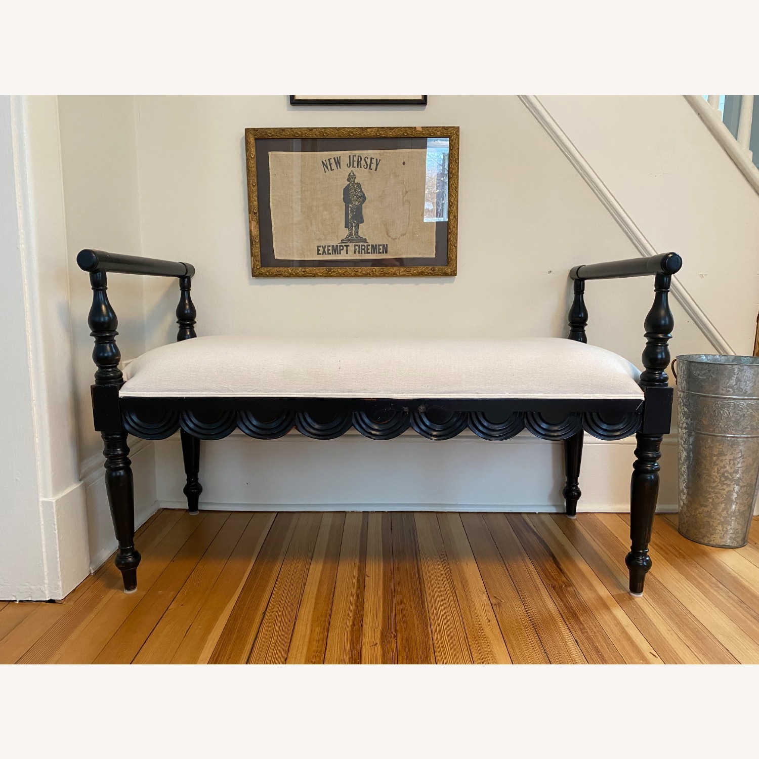 One Kings Lane Callie Bench - Black/ Ivory - image-1