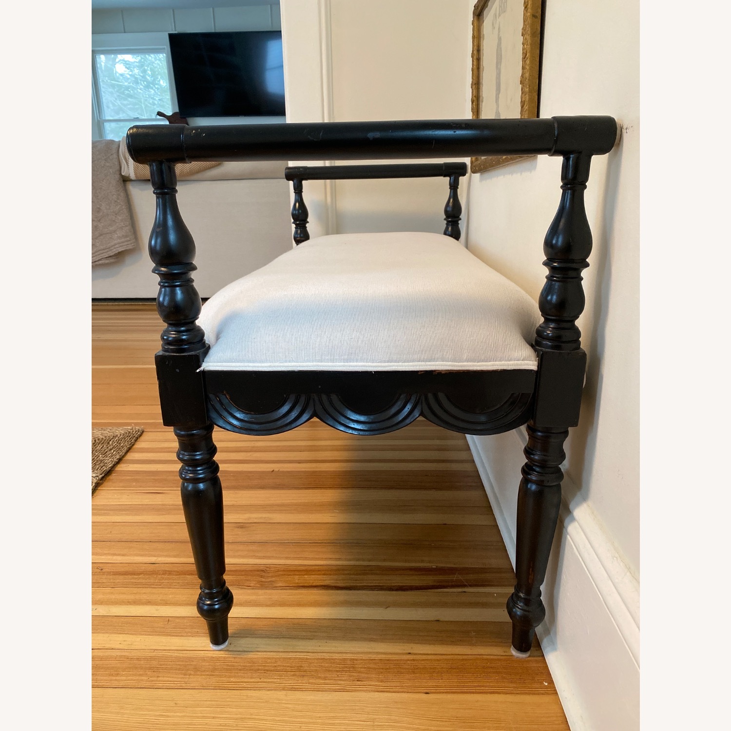 One Kings Lane Callie Bench - Black/ Ivory - image-2