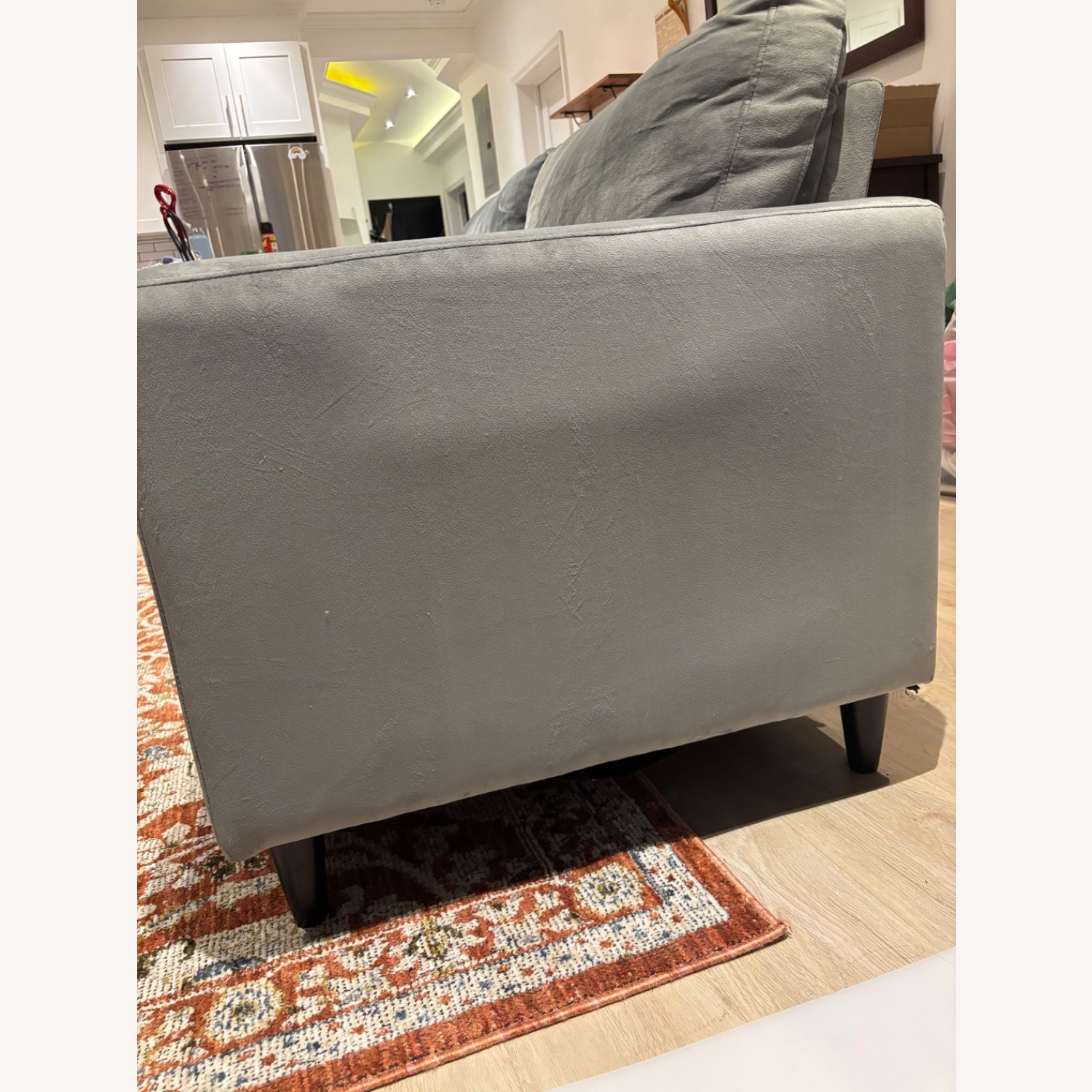 Gray Velvet Sofa - image-3