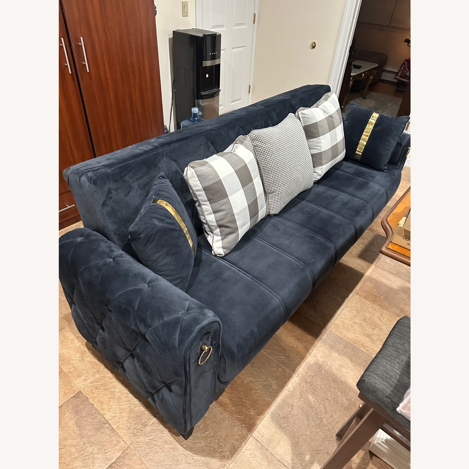 Blue Velvet Sofa  - image-4