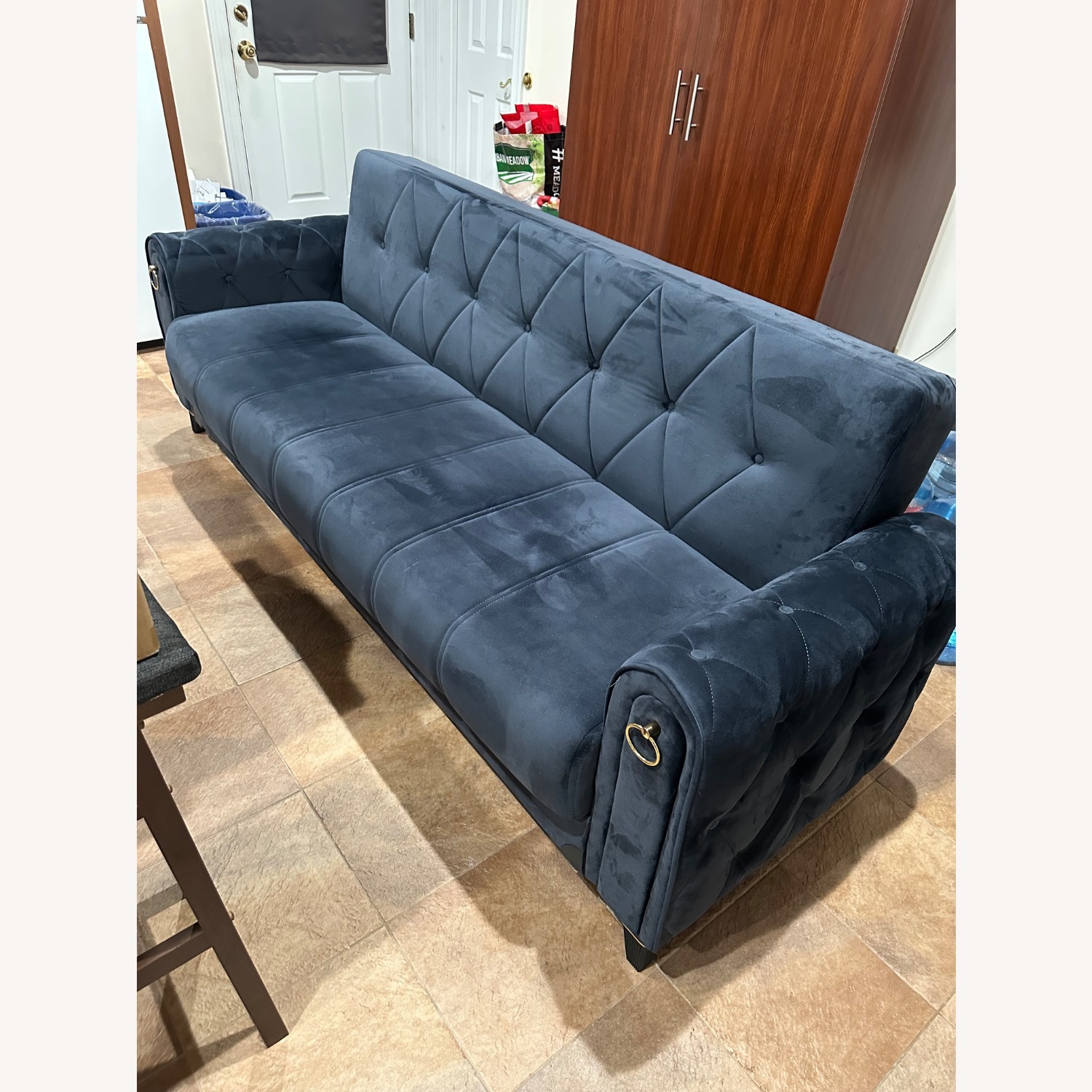 Blue Velvet Sofa  - image-7