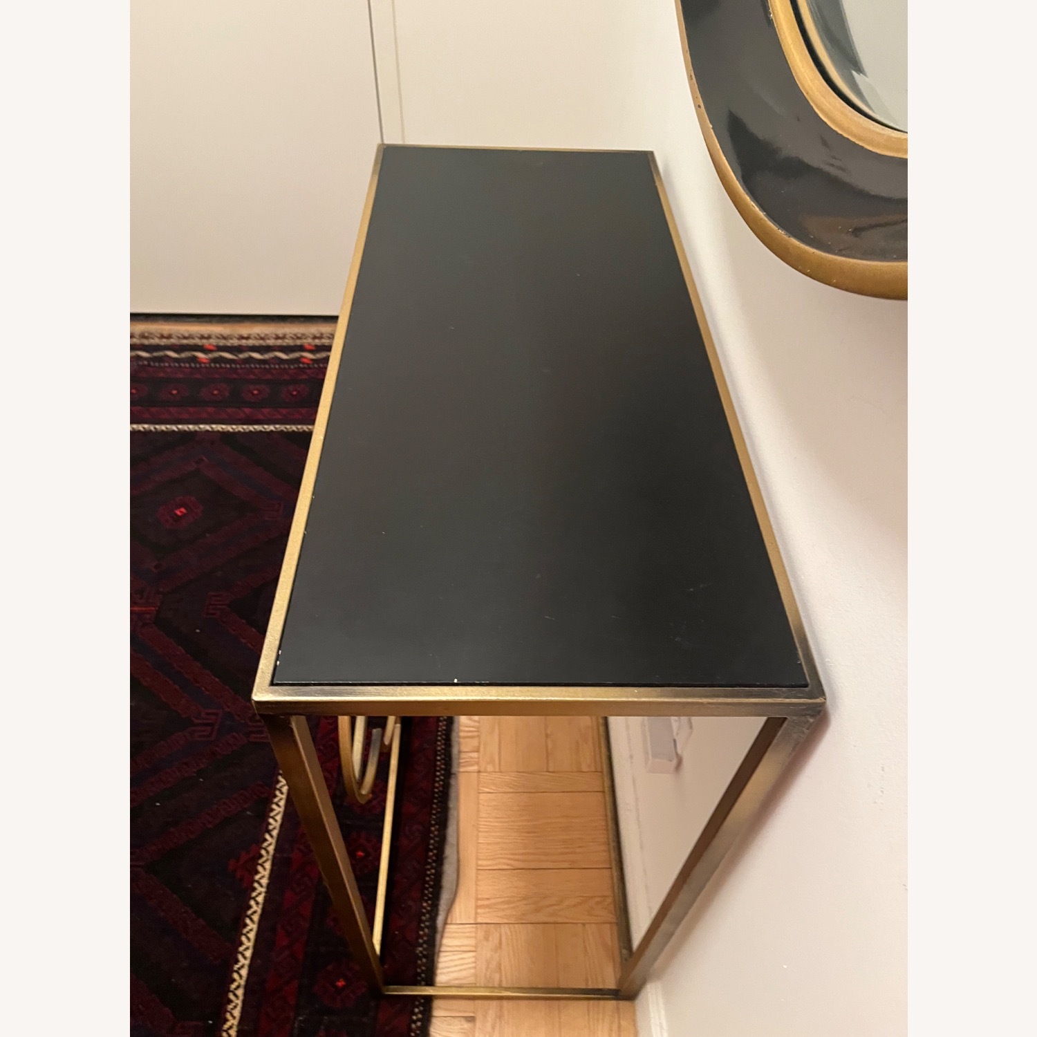 Brass with black top console table - image-5