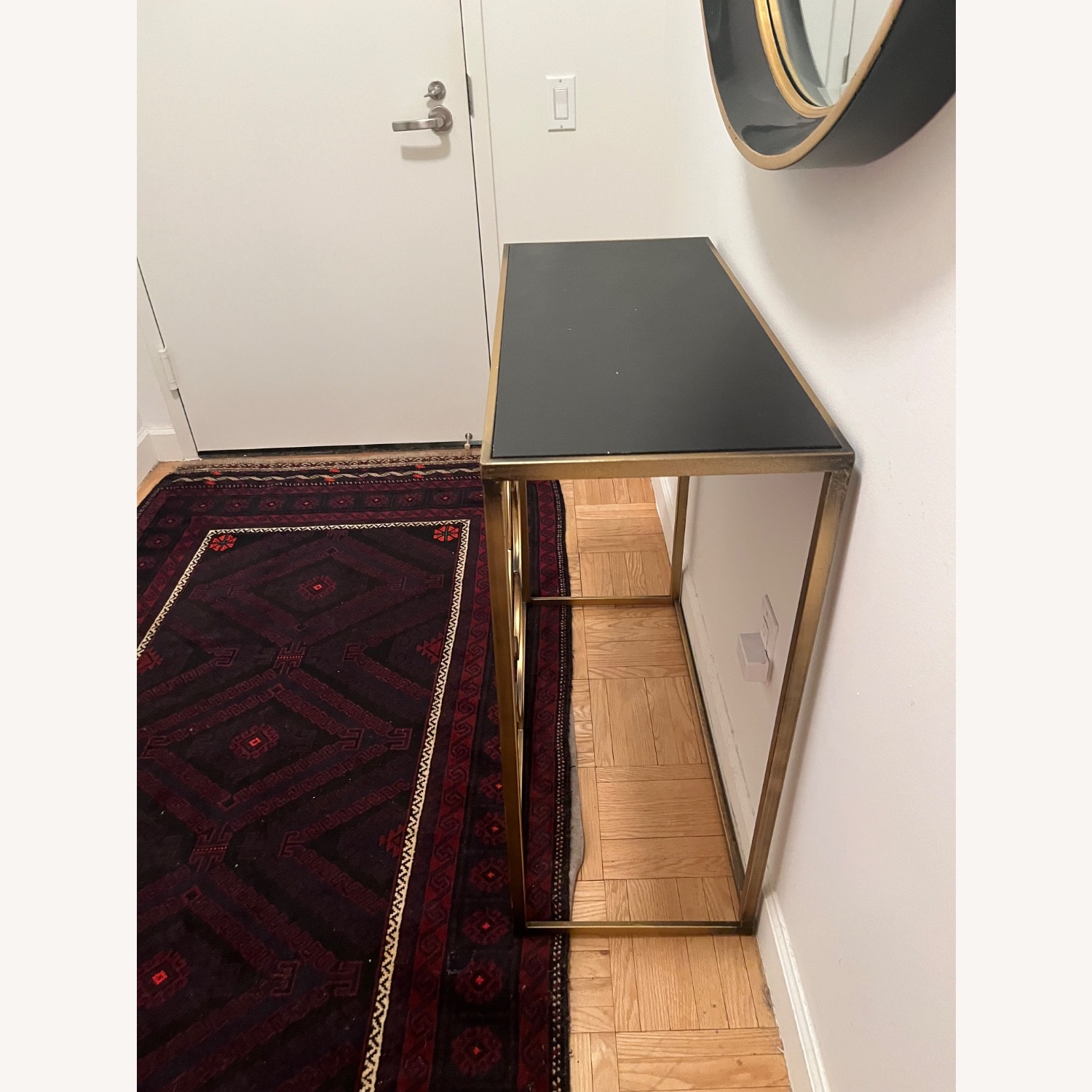 Brass with black top console table - image-2