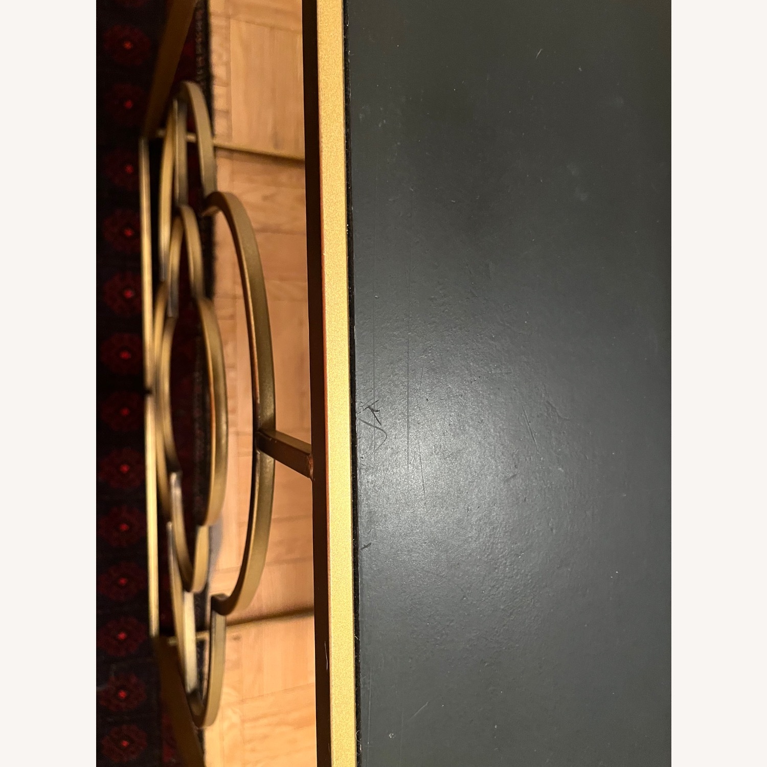 Brass with black top console table - image-3