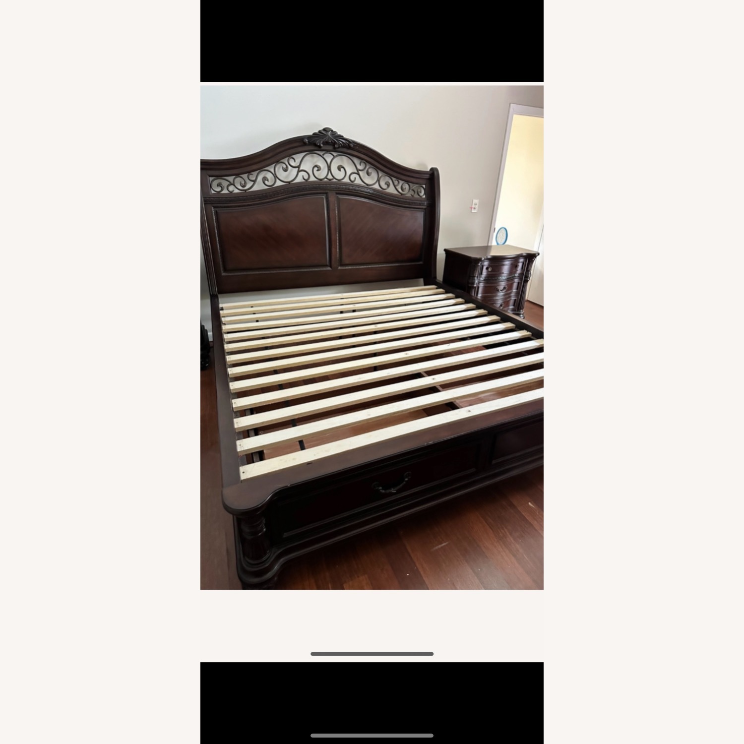 King Size Wooden Sleigh Bed Frame set - image-1