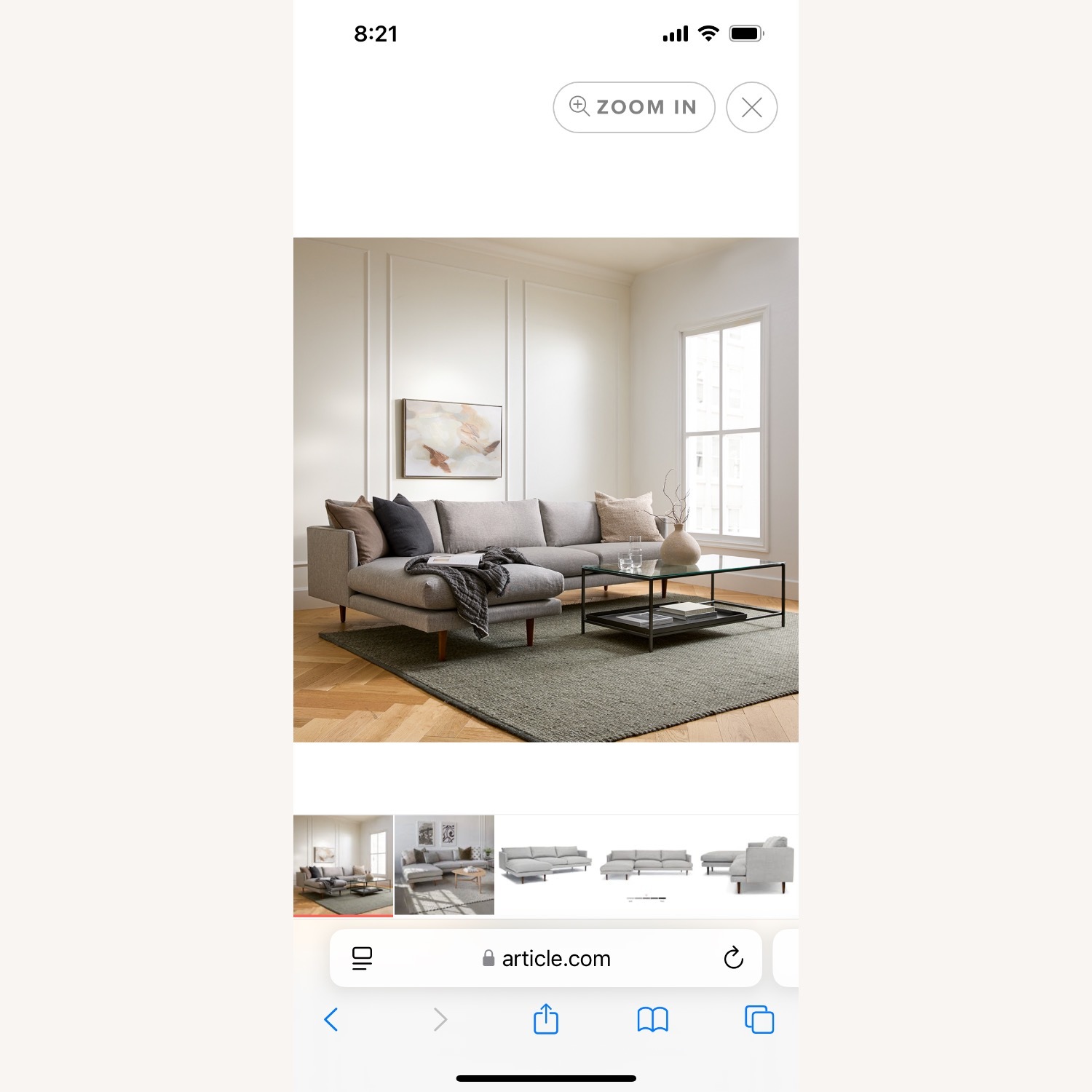 Article Burrard 112” Left Sectional Sea Salt Grey - image-13