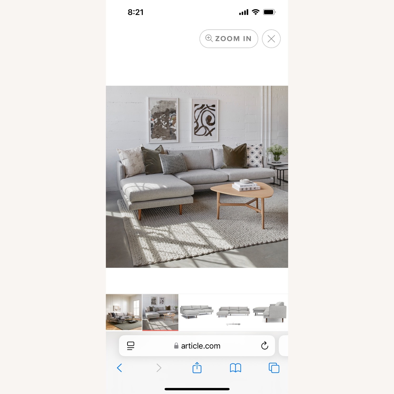 Article Burrard 112” Left Sectional Sea Salt Grey - image-14