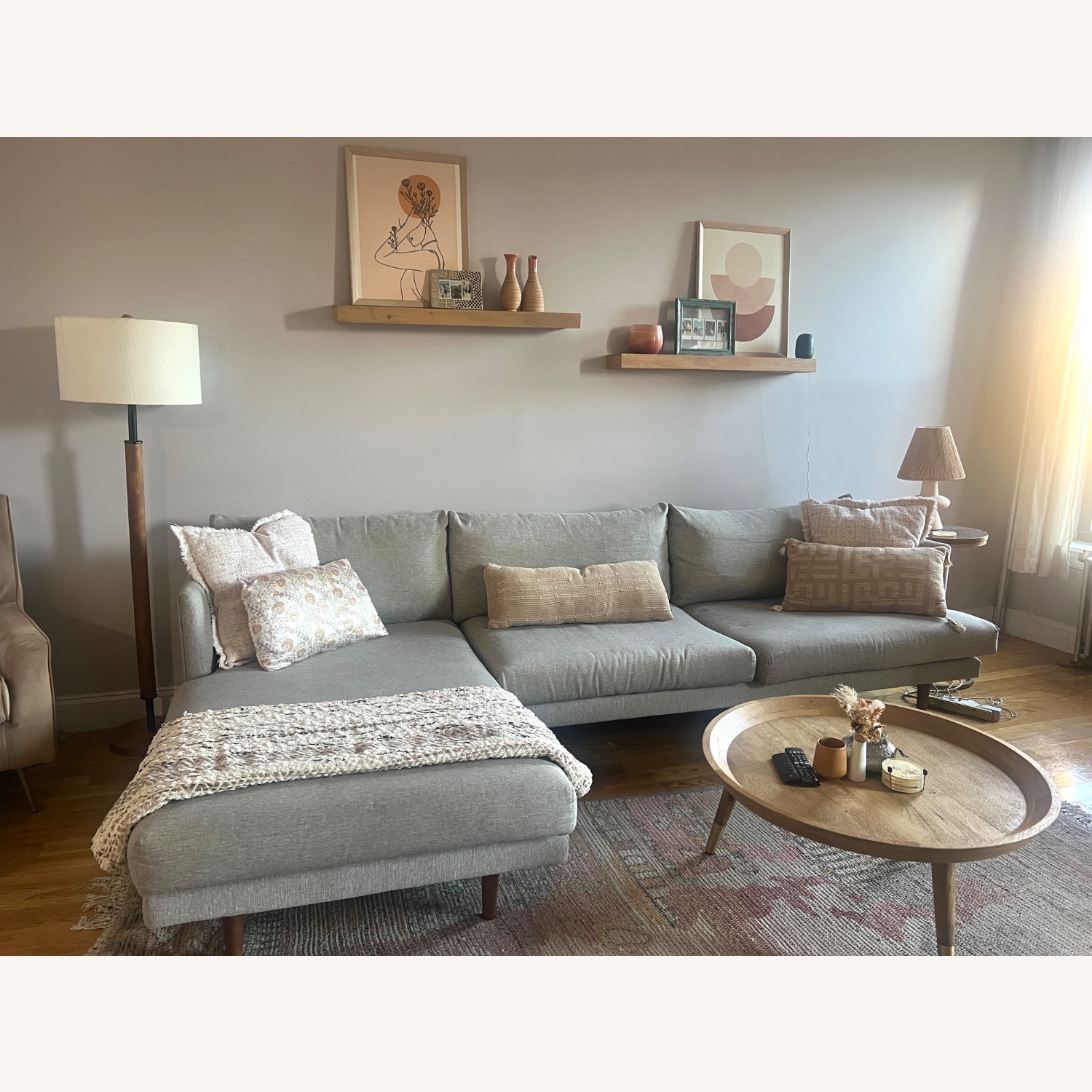 Article Burrard 112” Left Sectional Sea Salt Grey - image-1