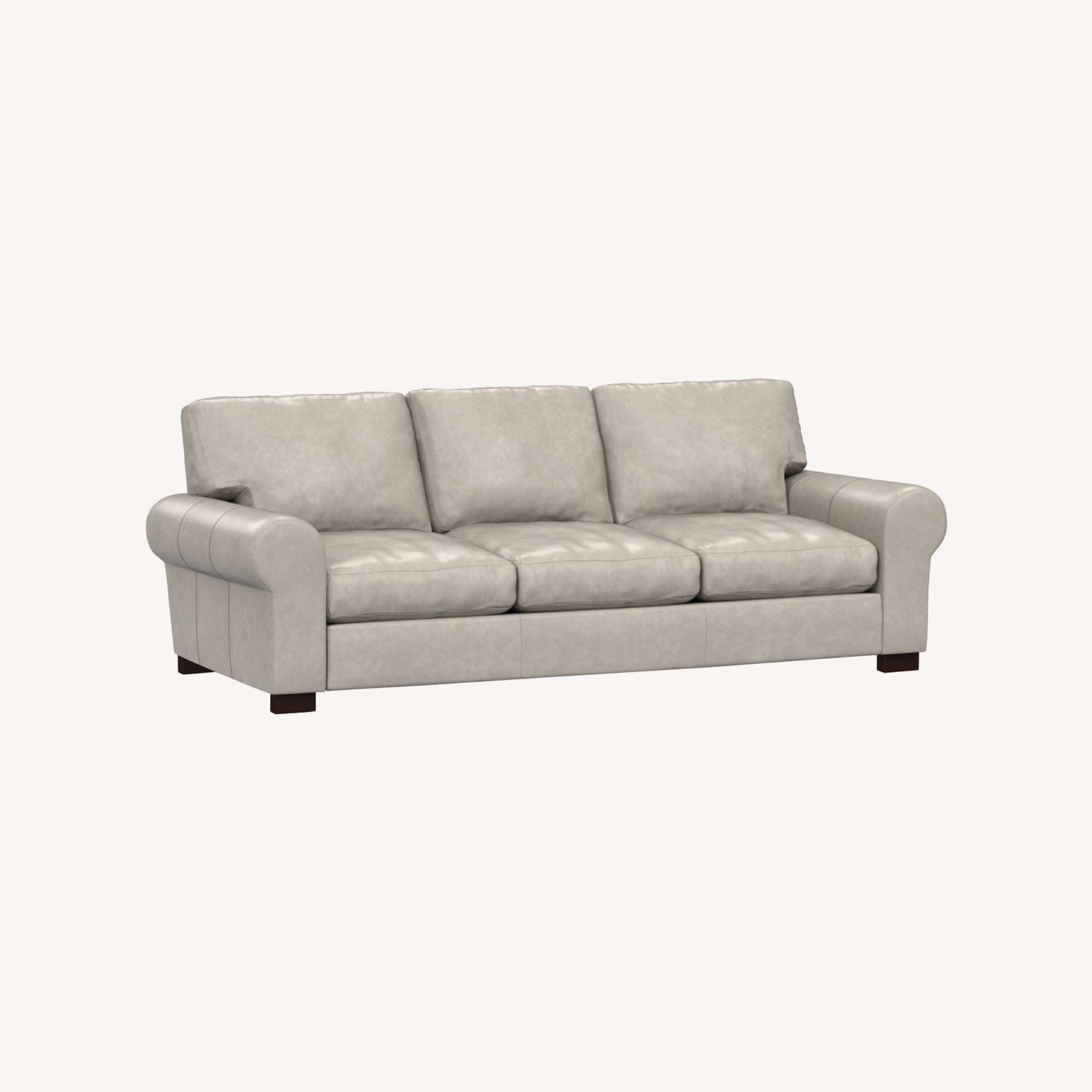Pottery Barn Turner Roll Arm Leather Sofa - image-0