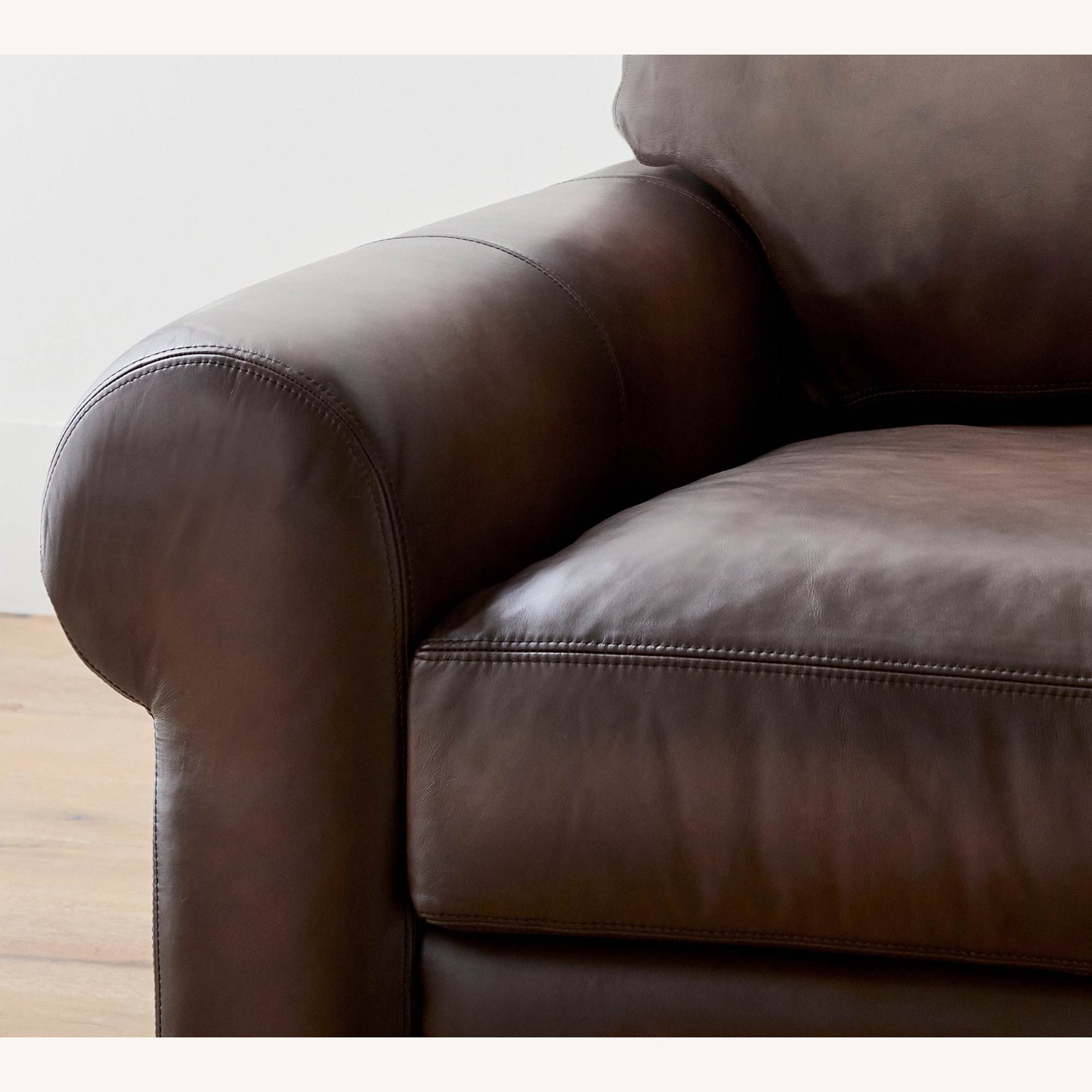 Pottery Barn Turner Roll Arm Leather Sofa - image-1