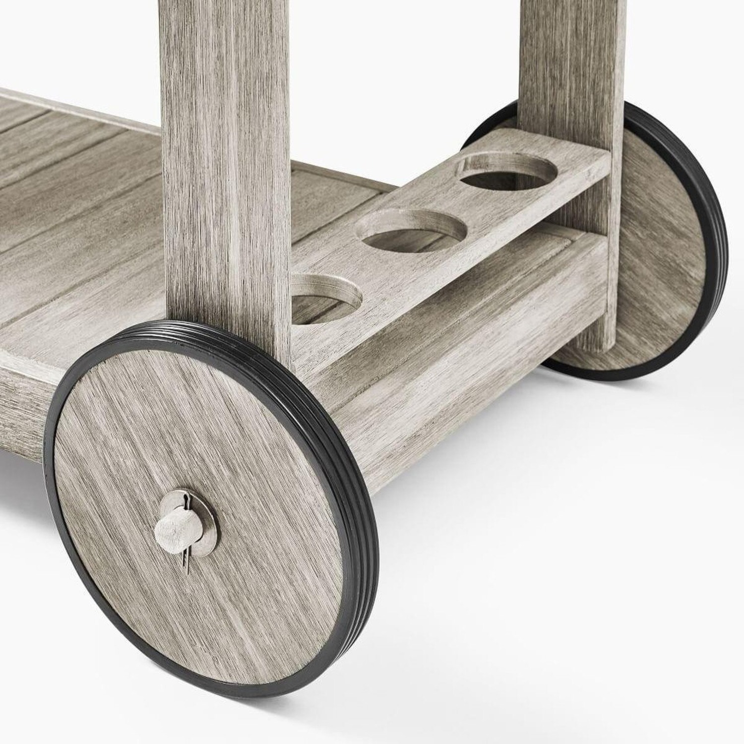 West Elm Portside Garden Bar Cart - Weathered Grey - image-3