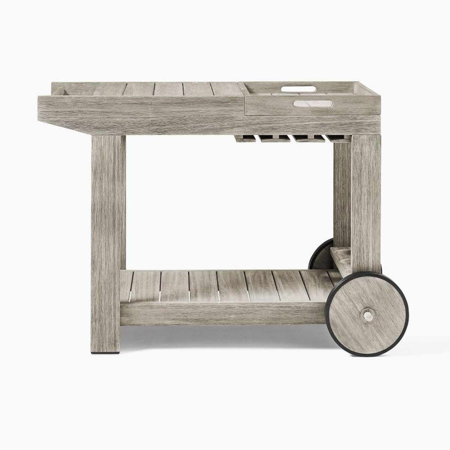 West Elm Portside Garden Bar Cart - Weathered Grey - image-1