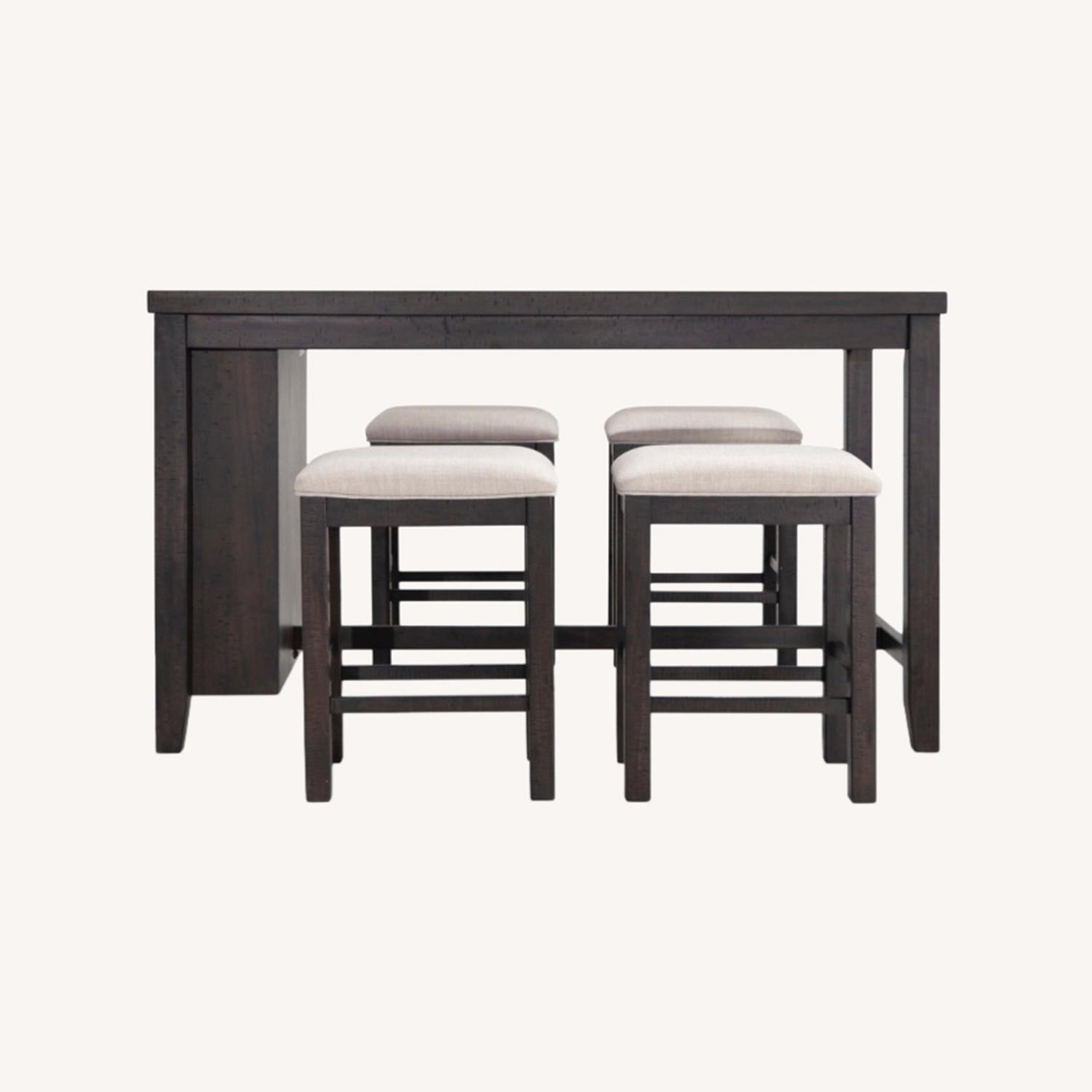 Sonoma 5 Piece Espresso Upholstered Counter Height Dining Set - image-0