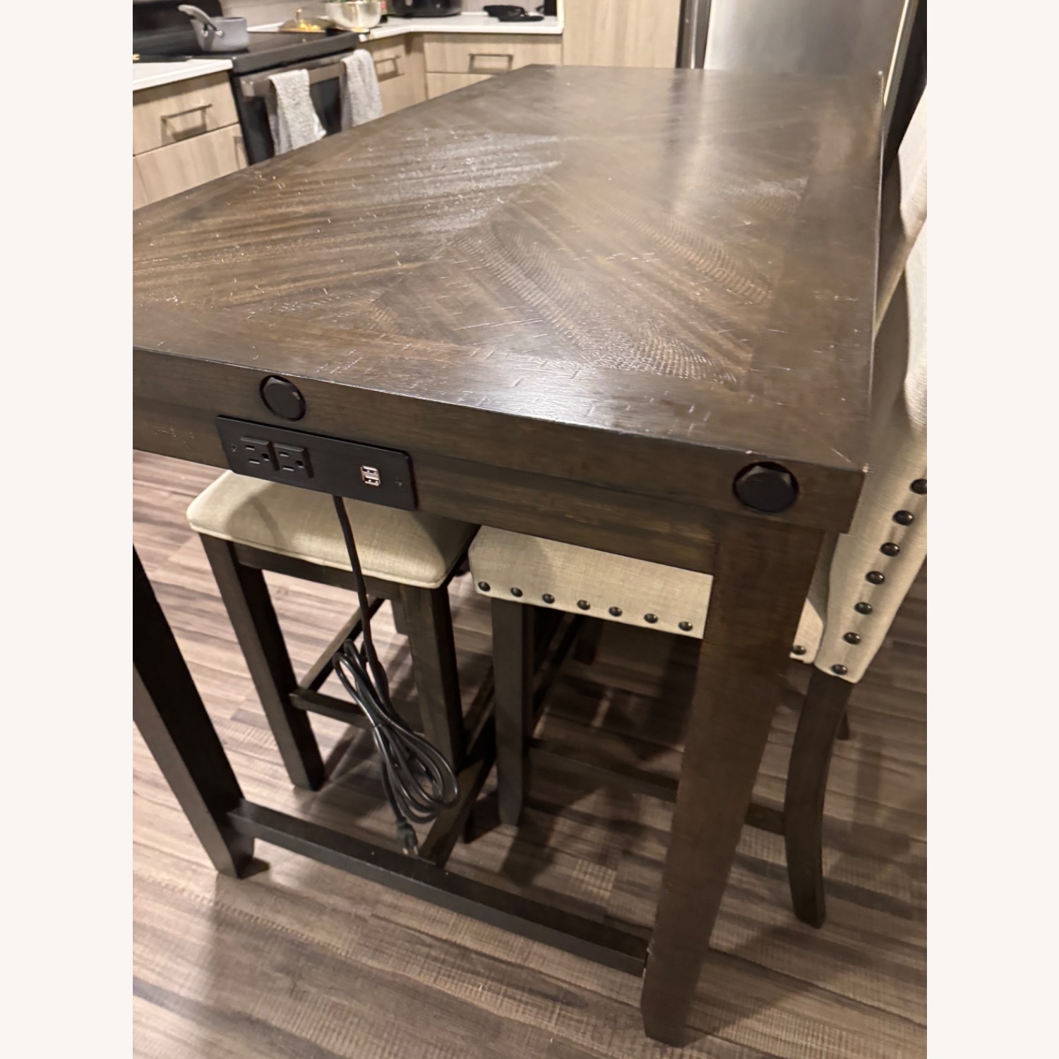 Sonoma 5 Piece Espresso Upholstered Counter Height Dining Set - image-2