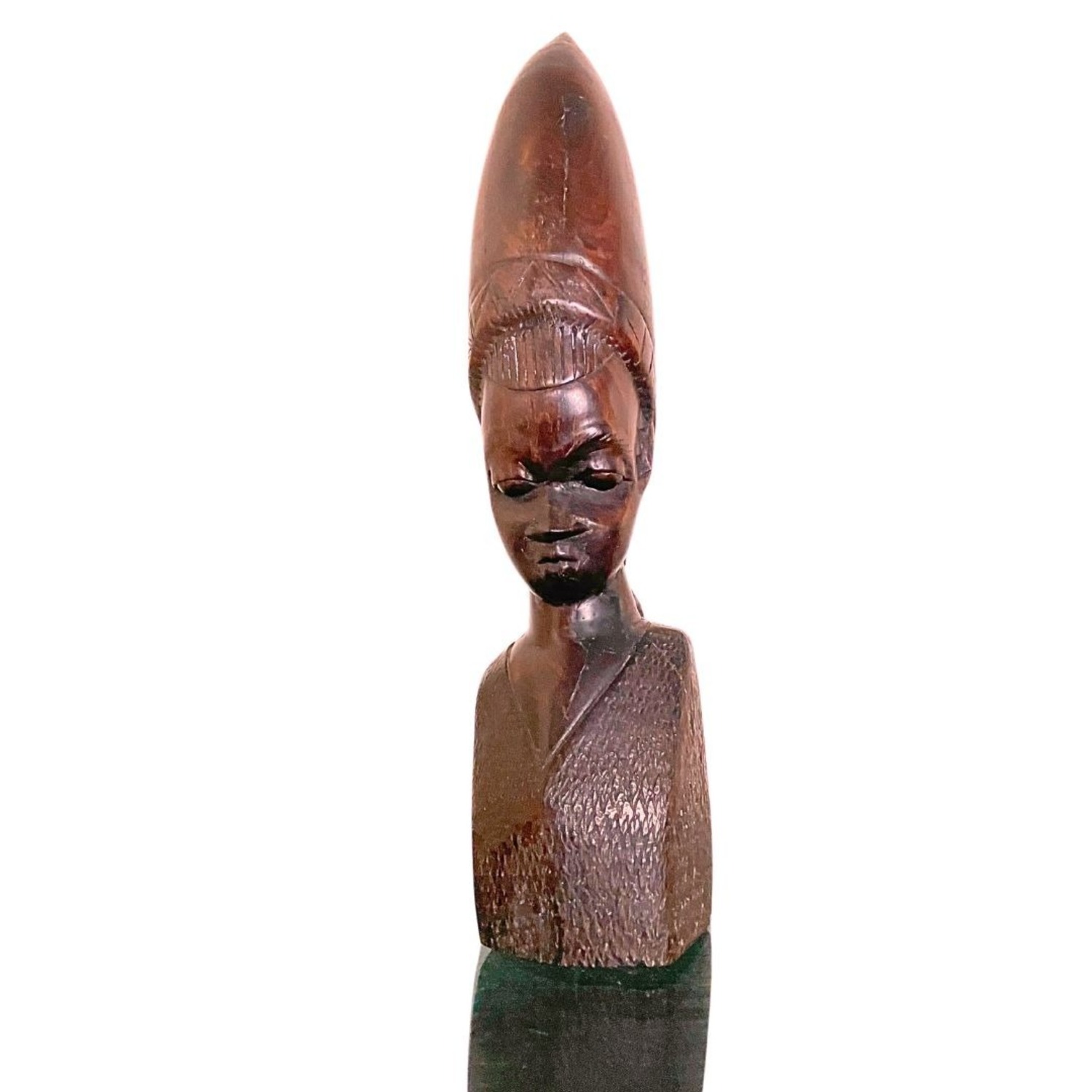 Vintage African Woman Wood Sculpture - image-1