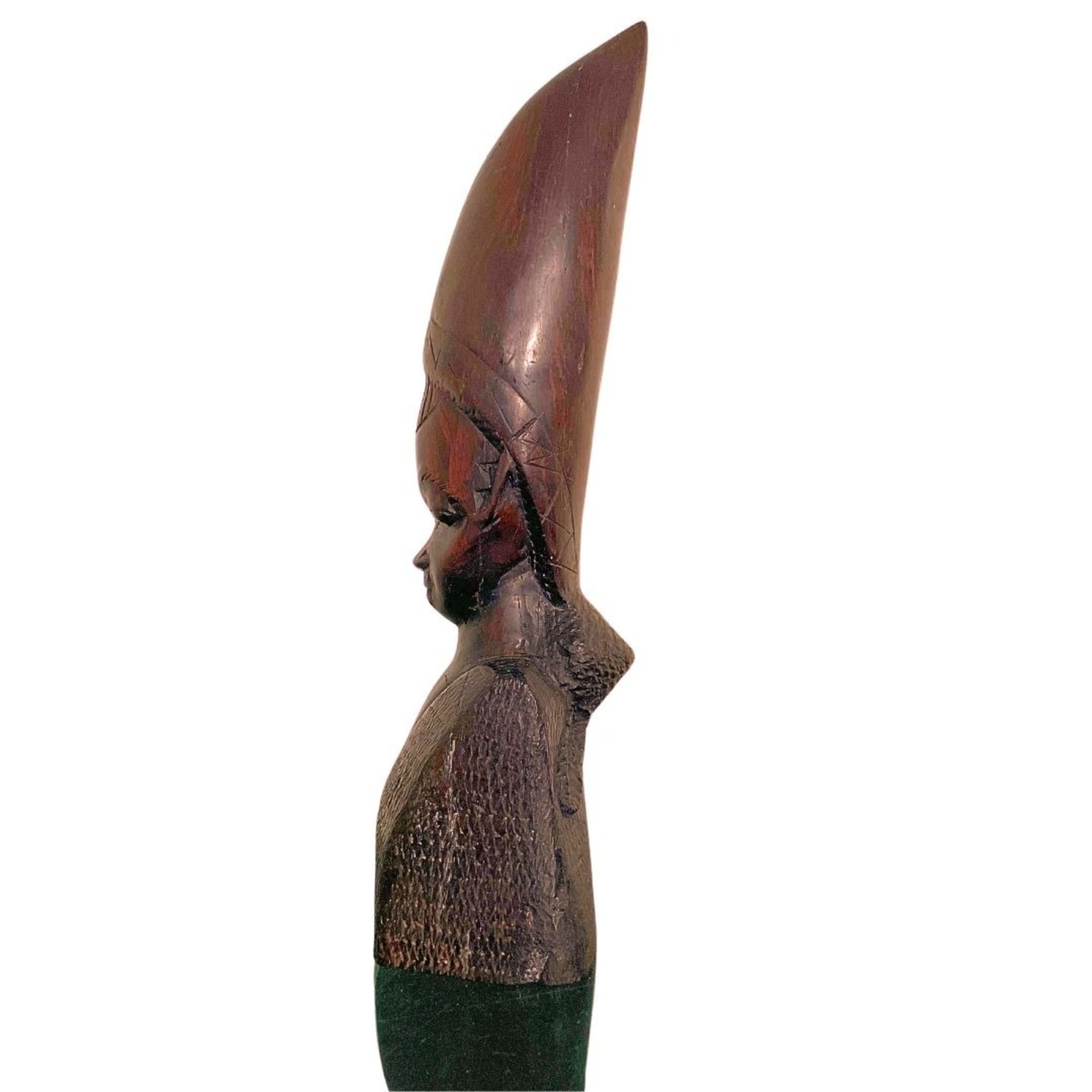 Vintage African Woman Wood Sculpture - image-3