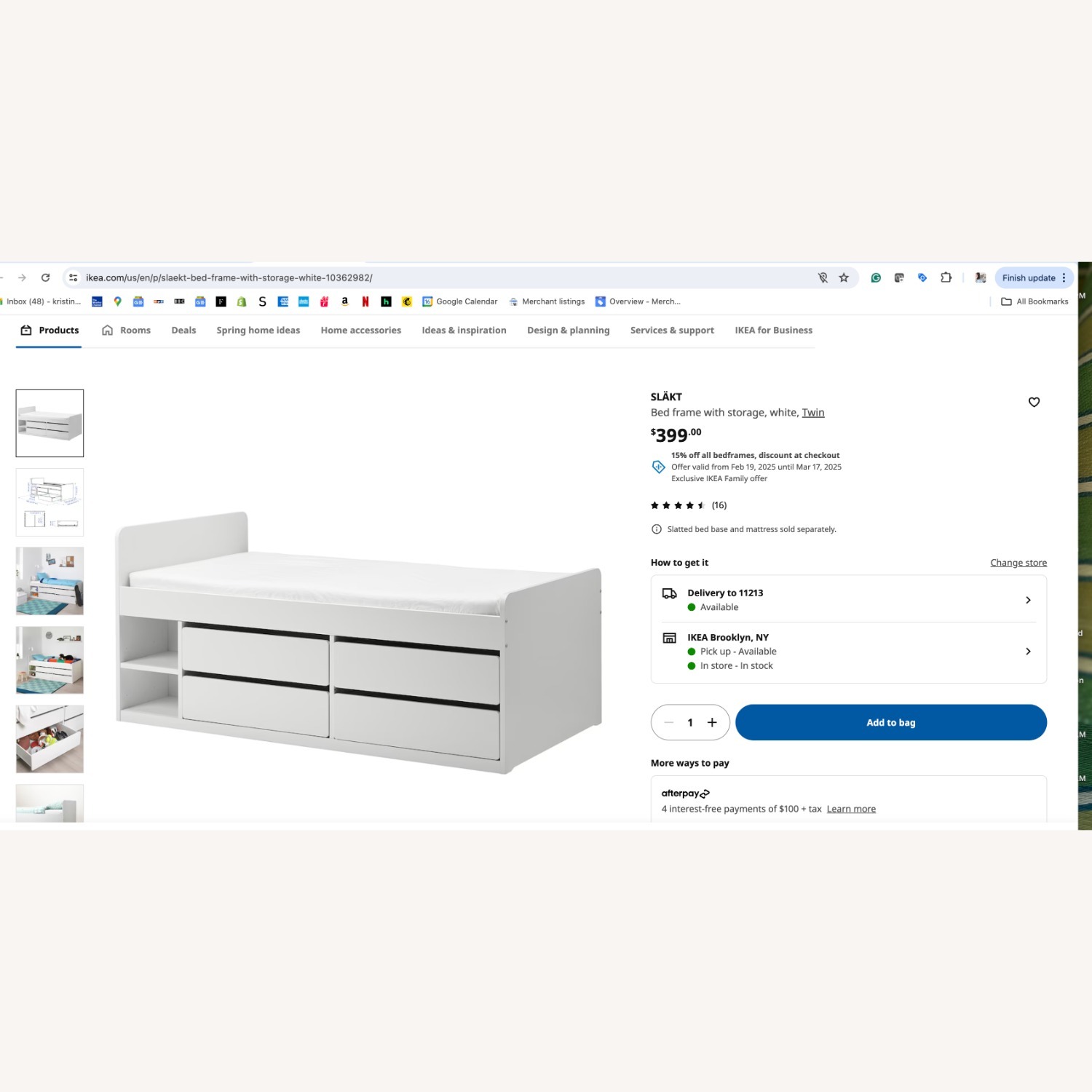 IKEA SLÄKT Twin Bed With Storage  - image-4