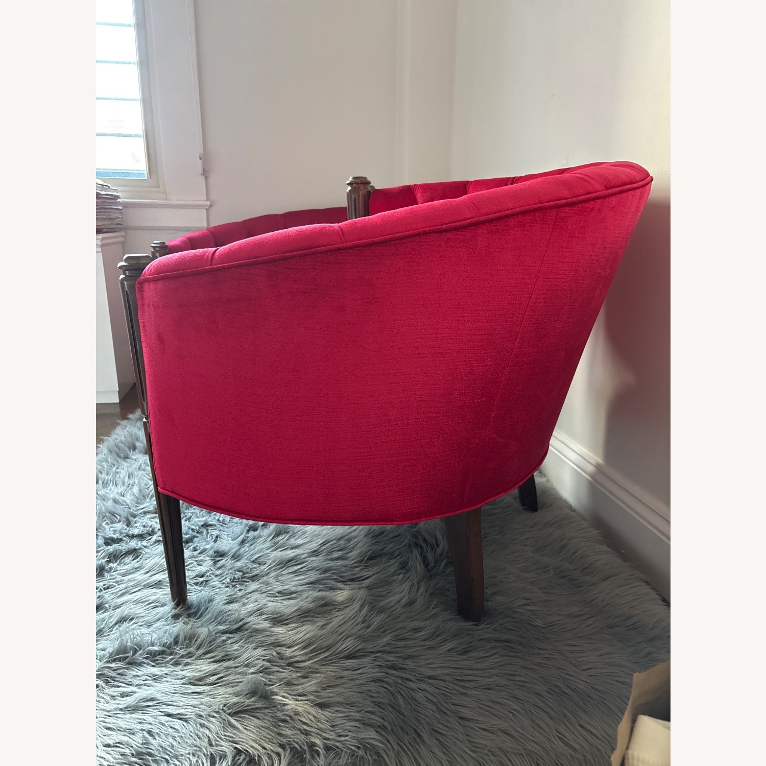 Vintage Red Velvet Armchairs - image-2