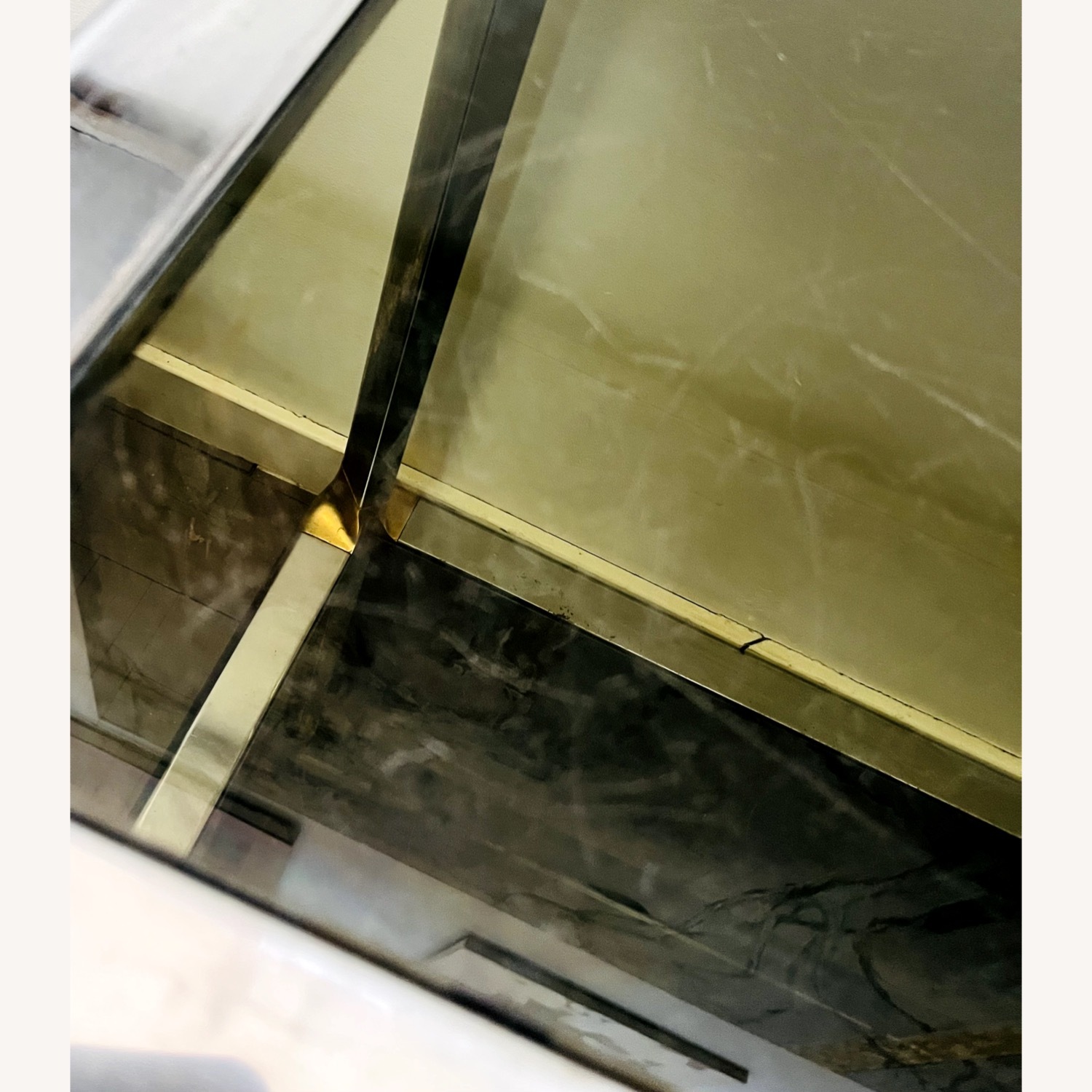 Vintage Glam Console Table Chrome & Smoked Glass - image-14