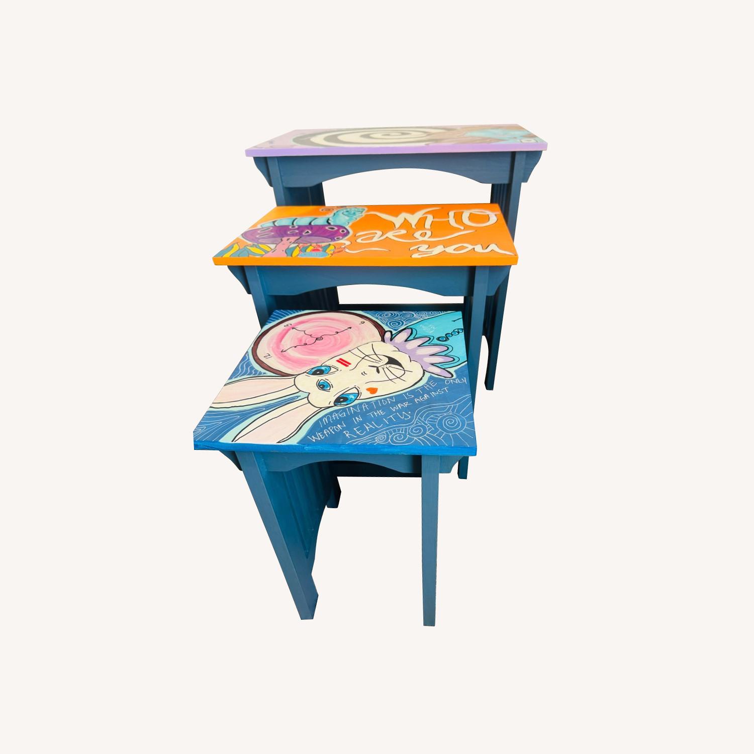 Artisian Alice in Wonderland Stacking Tables - image-0