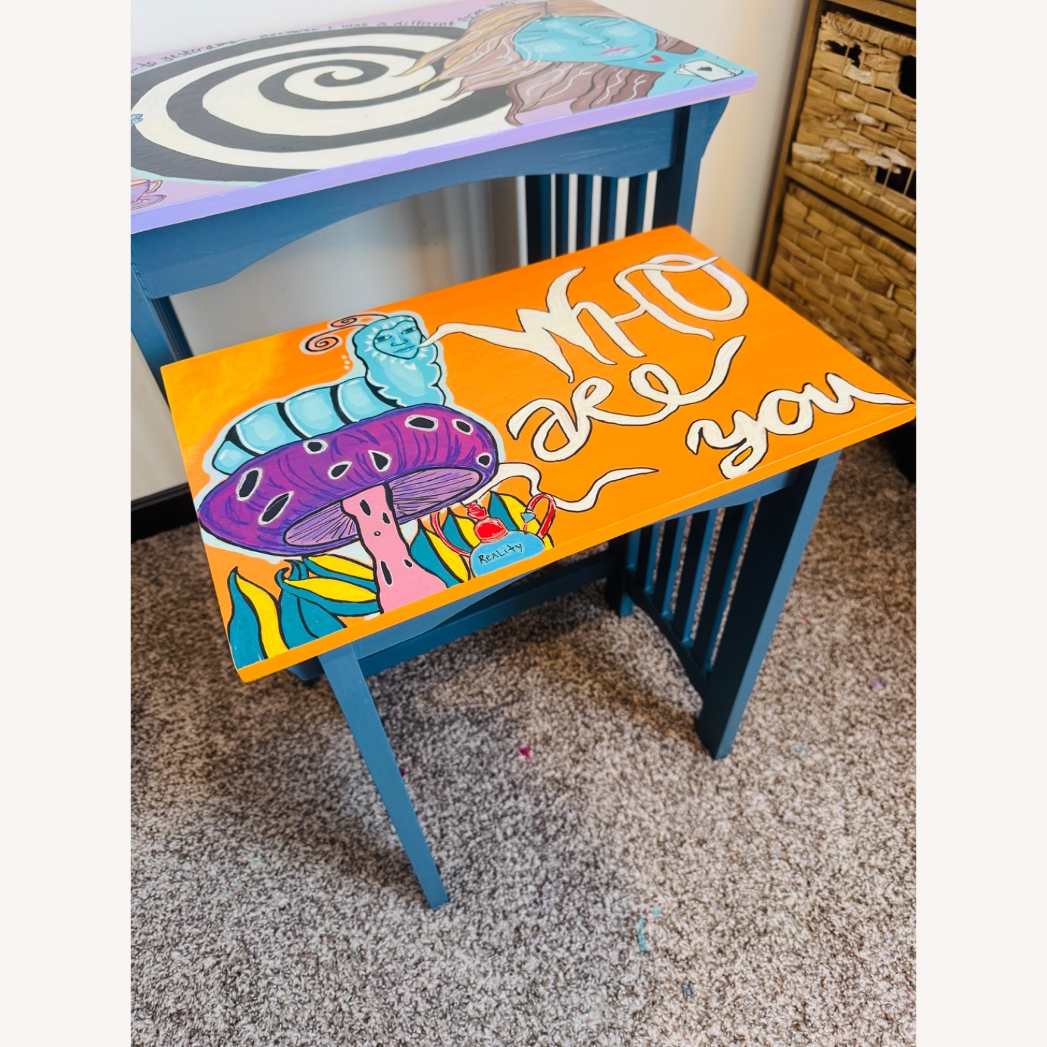 Artisian Alice in Wonderland Stacking Tables - image-7