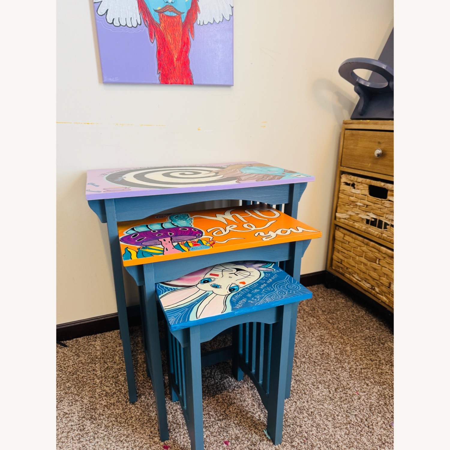 Artisian Alice in Wonderland Stacking Tables - image-4