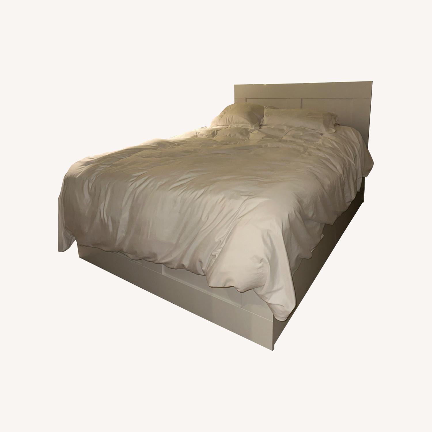 IKEA Brimnes Bed Frame and Headboard with Storage - image-0