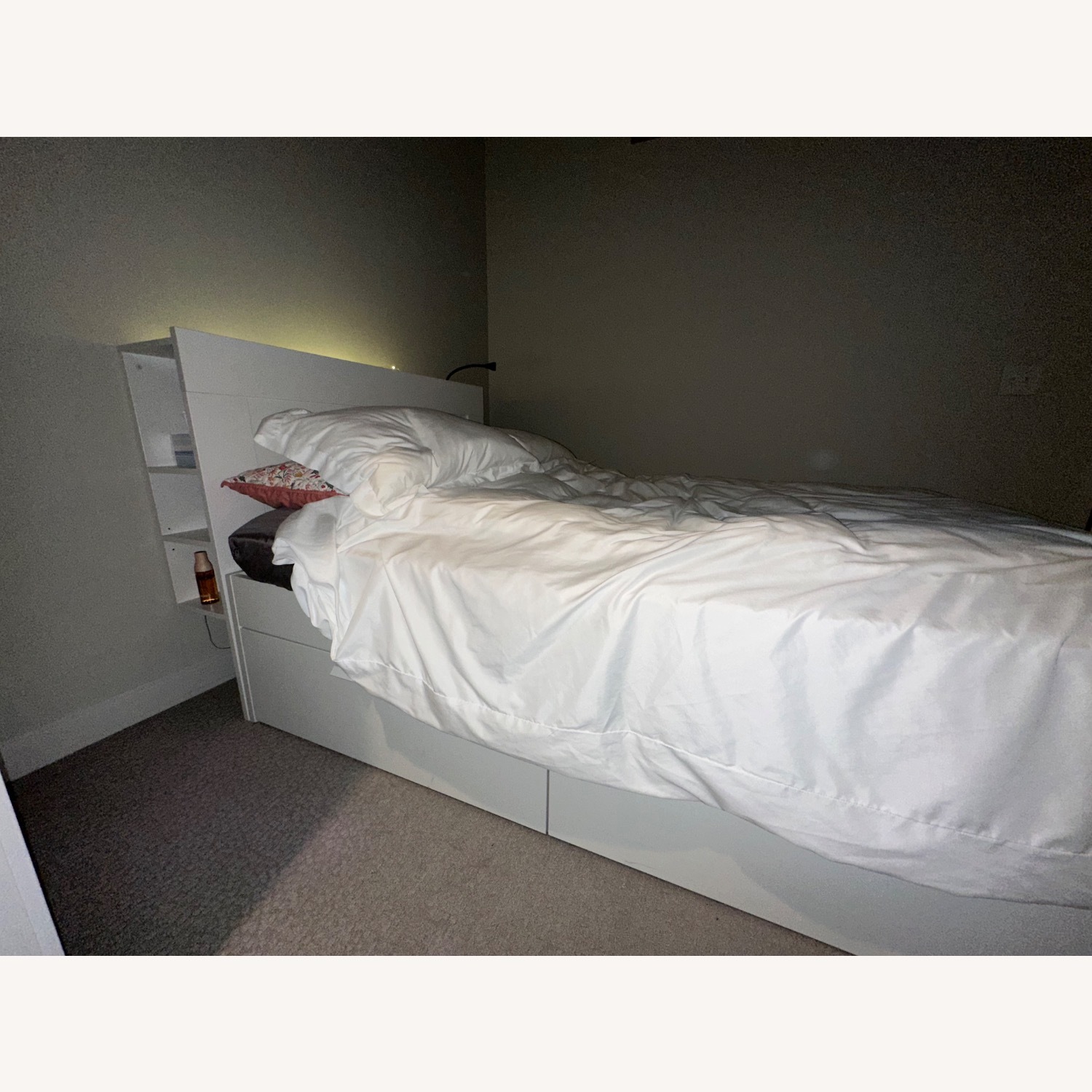 IKEA Brimnes Bed Frame and Headboard with Storage - image-2