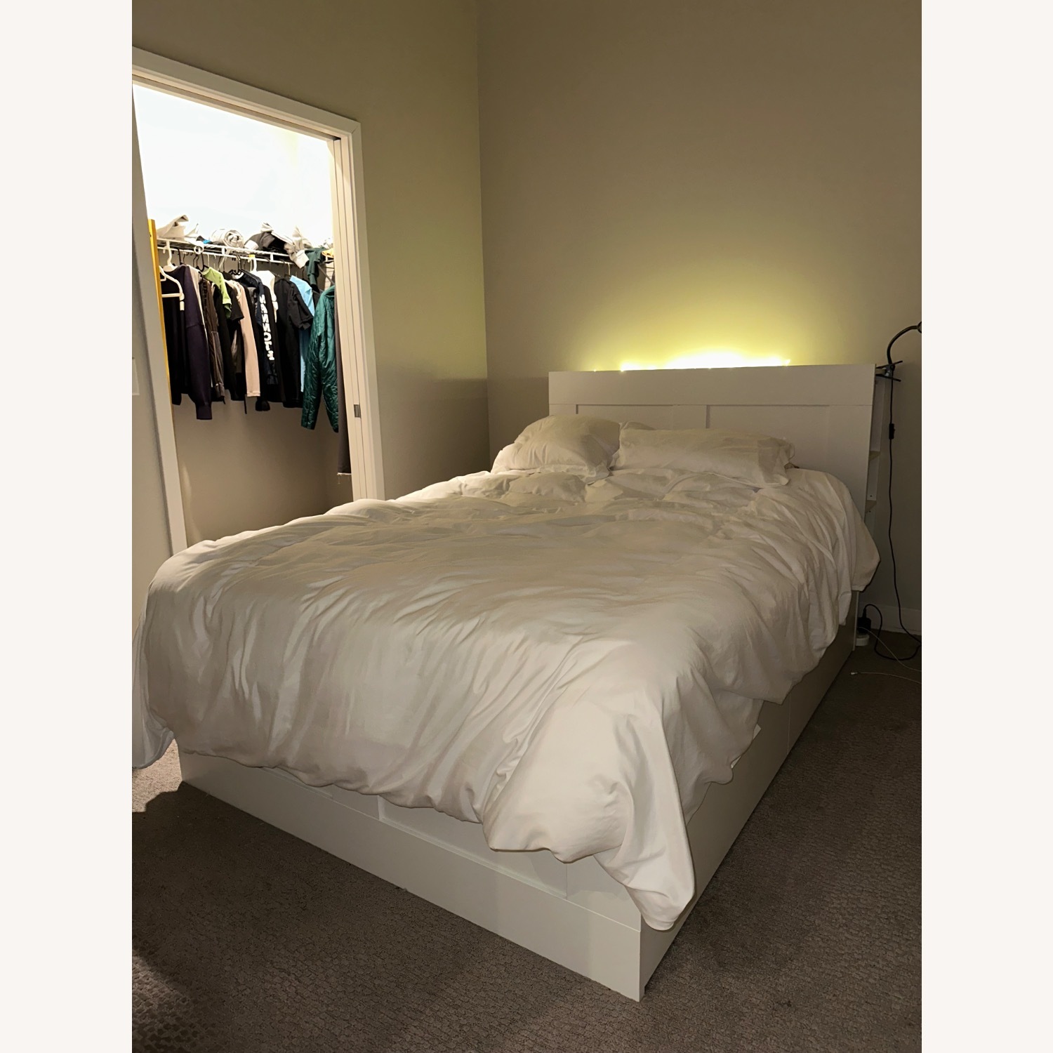 IKEA Brimnes Bed Frame and Headboard with Storage - image-1