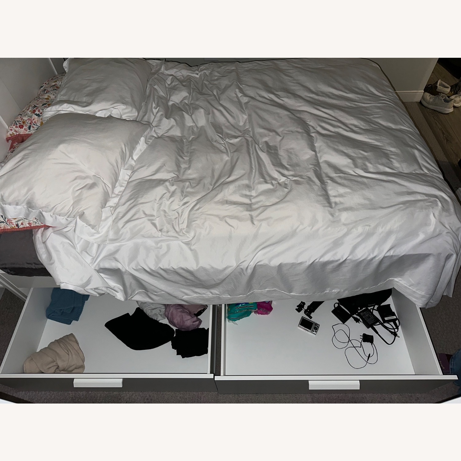 IKEA Brimnes Bed Frame and Headboard with Storage - image-5