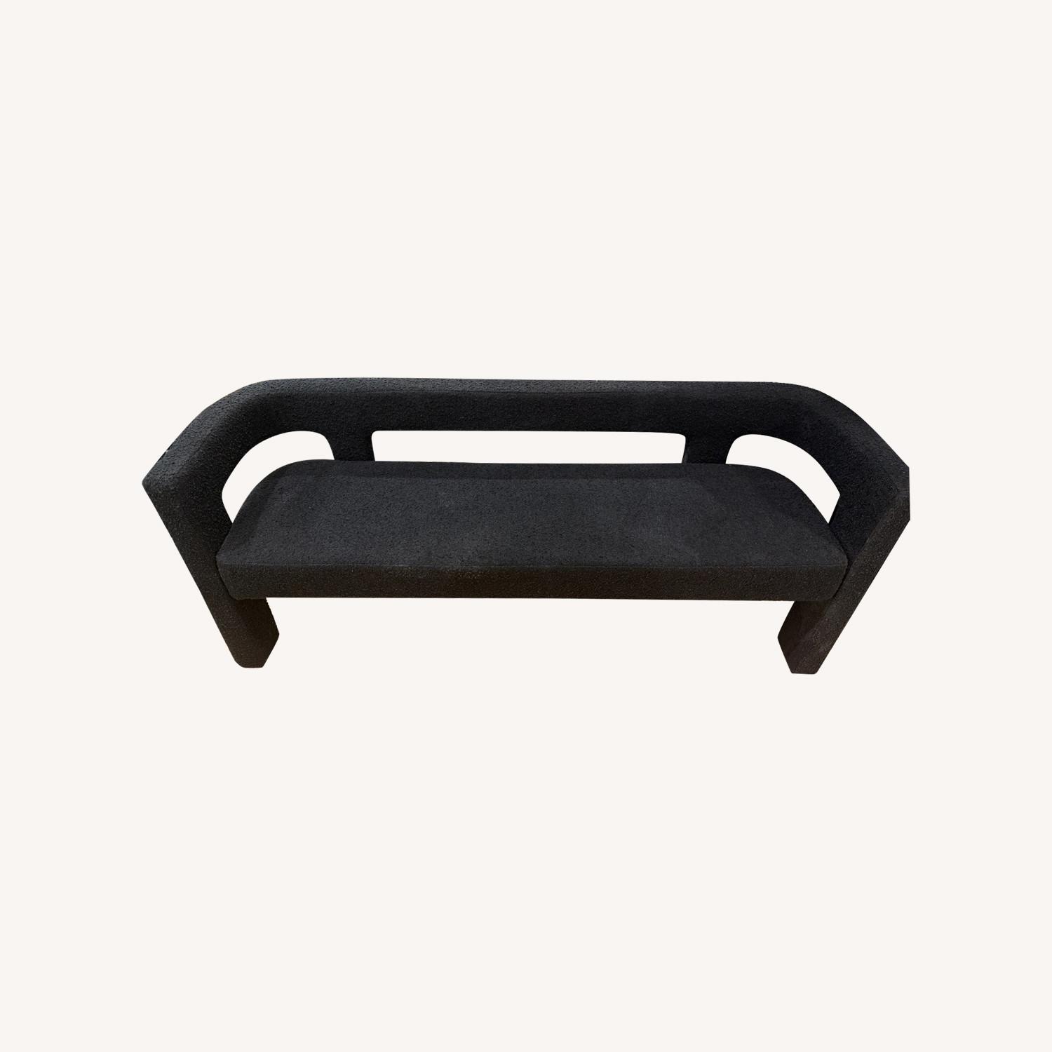 CB2 Stature Bench in Black Boucle - image-5