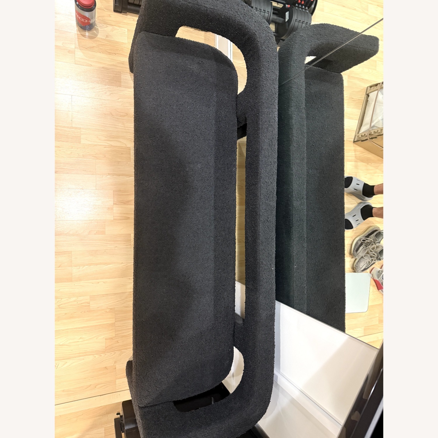 CB2 Stature Bench in Black Boucle - image-3